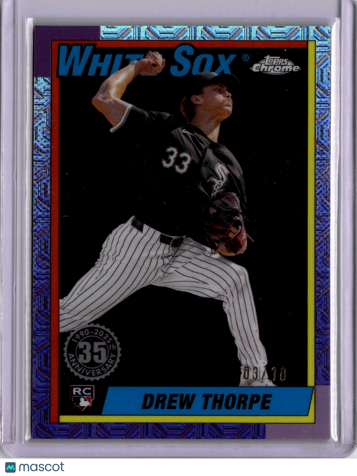 Drew Thorpe 2025 Topps Series 1 1990 Topps Chrome Silver Pack Rookie Black /10
