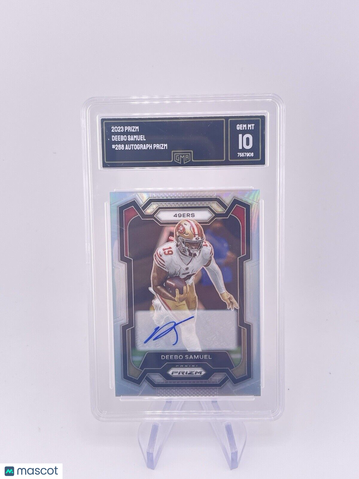DEEBO SAMUEL 2023 PRIZM SILVER AUTO AUTOGRAPH GMA 10 SIGNATURE 49ers