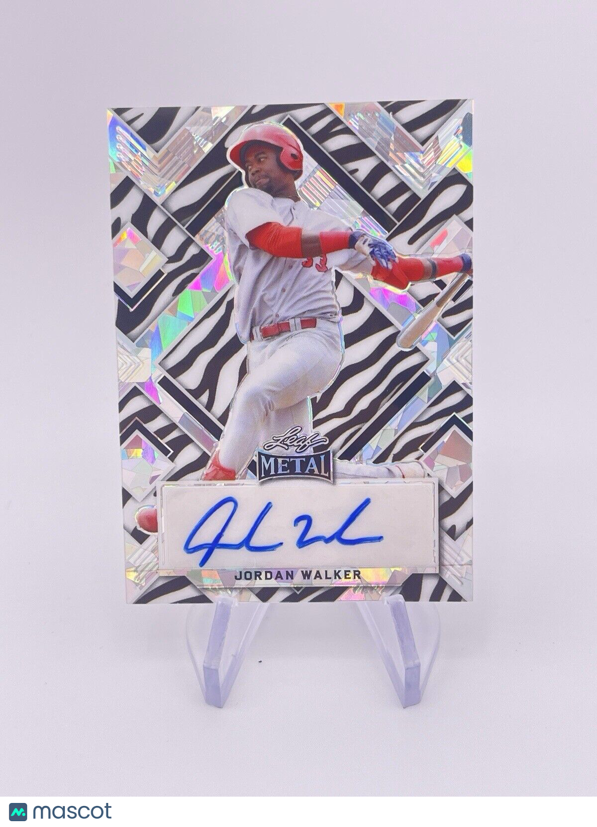 JORDAN WALKER 2022 LEAF METAL PRIZM ZEBRA AUTO AUTOGRAPH 5/5 Cardinals