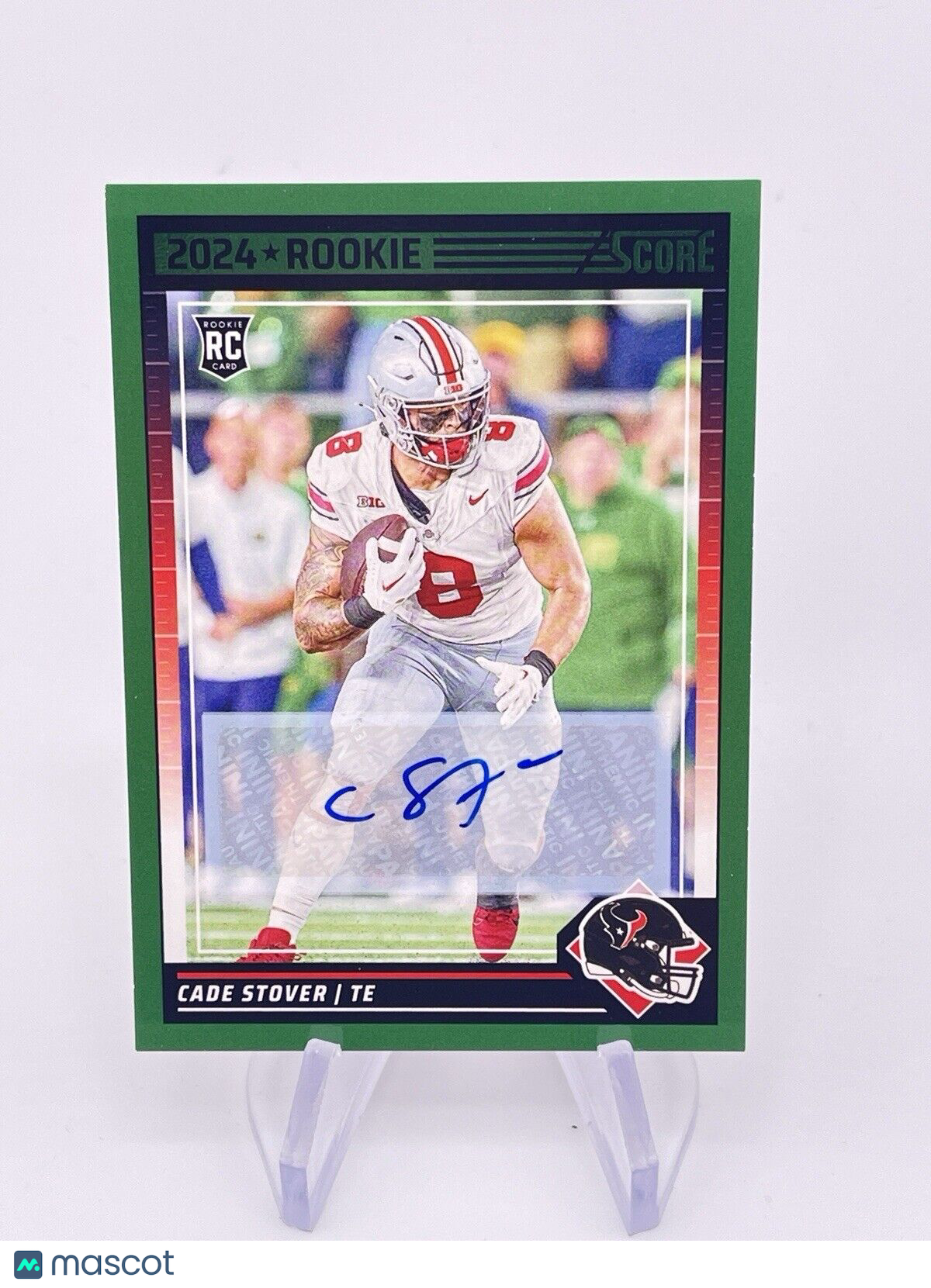CADE STOVER 2024 SCORE GREEN SP SSP AUTO AUTOGRAPH ROOKIE RC TEXANS OHIO STATE