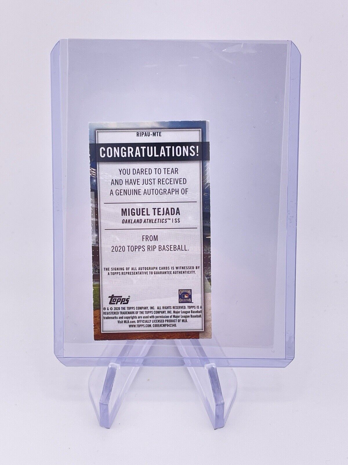 MIGUEL TEJADA 2020 TOPPS RIP AUTO AUTOGRAPH /25 MINI SP SSP T206 Signature