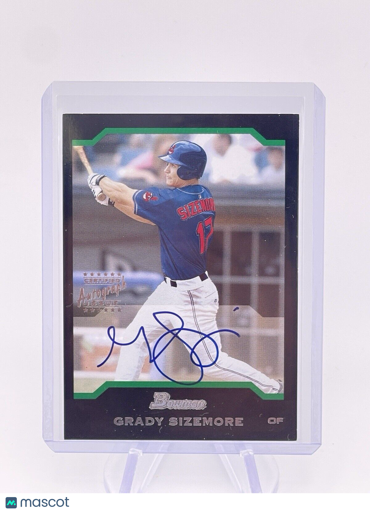 GRADY SIZEMORE 2004 BOWMAN CERTIFIED AUTO AUTOGRAPH ISSUE SIGNATURE INDIANS