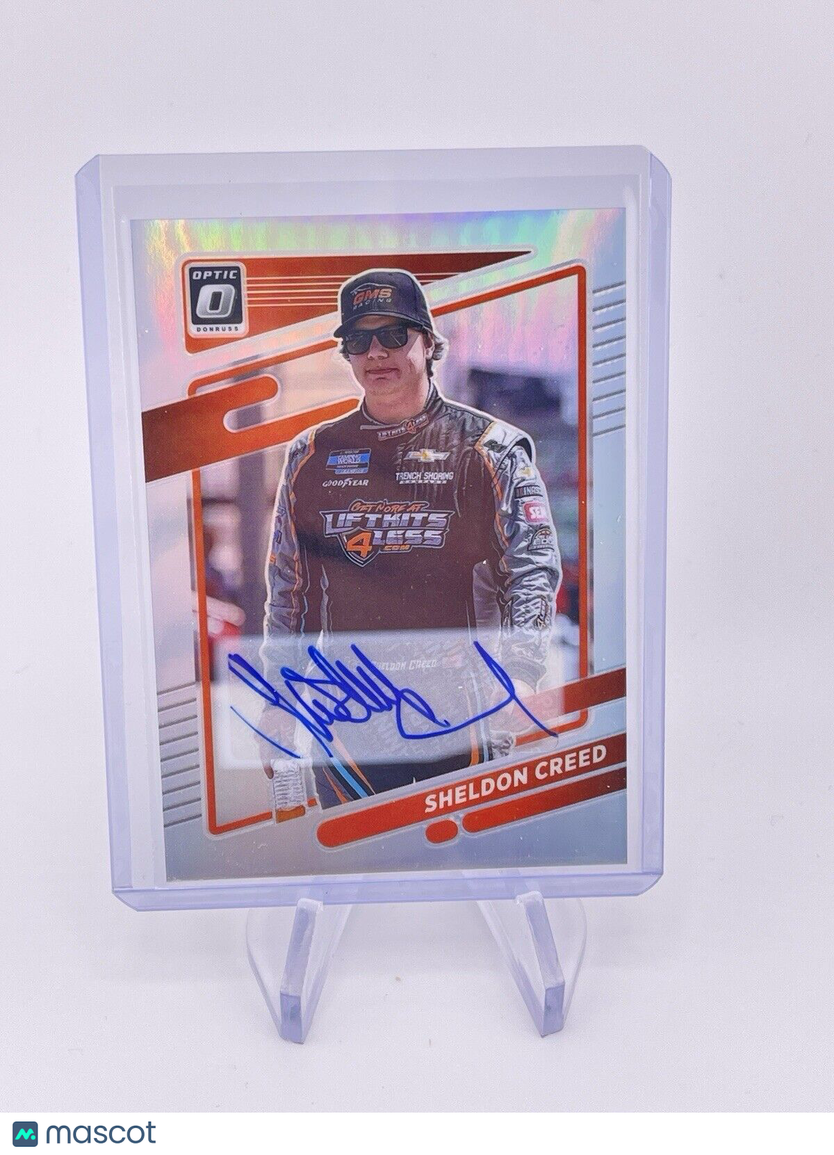 SHELDON CREED 2022 DONRUSS OPTIC PRIZM SILVER AUTO AUTOGRAPH 01/99