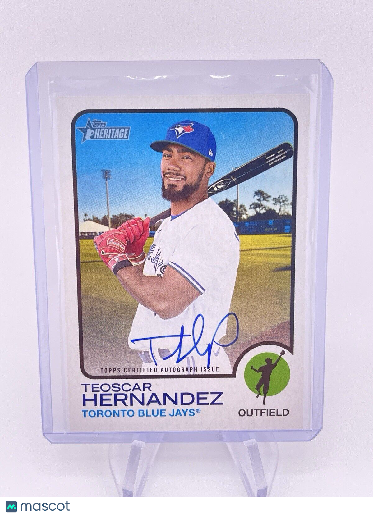 TEOSCAR JOSE HERNANDEZ 2022 TOPPS HERITAGE AUTO AUTOGRAPH ON CARD Blue jays