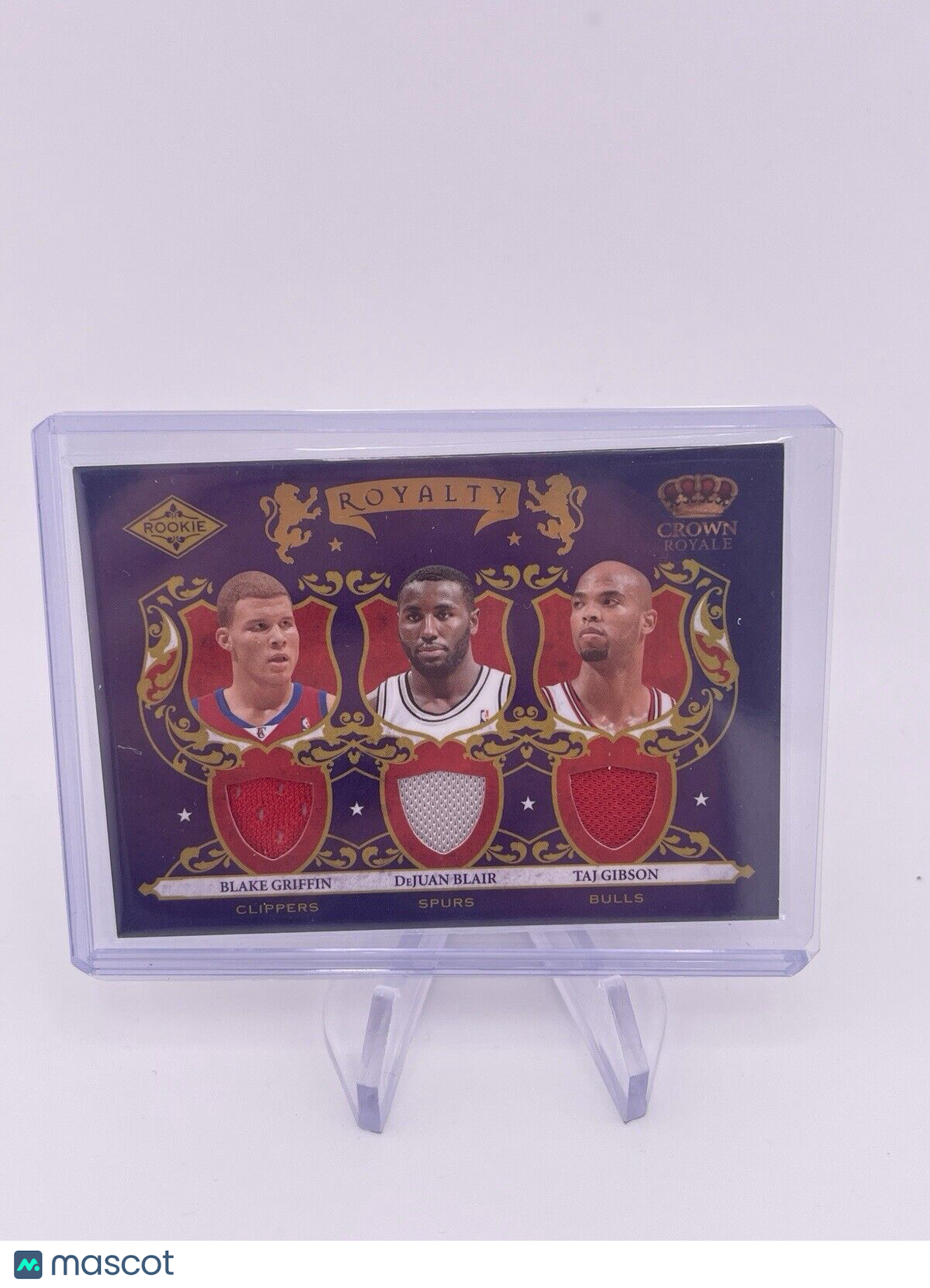 BLAKE GRIFFIN TAJ GIBSON 2009-10 CROWN ROYALE ROOKIE JERSEY PATCH /499