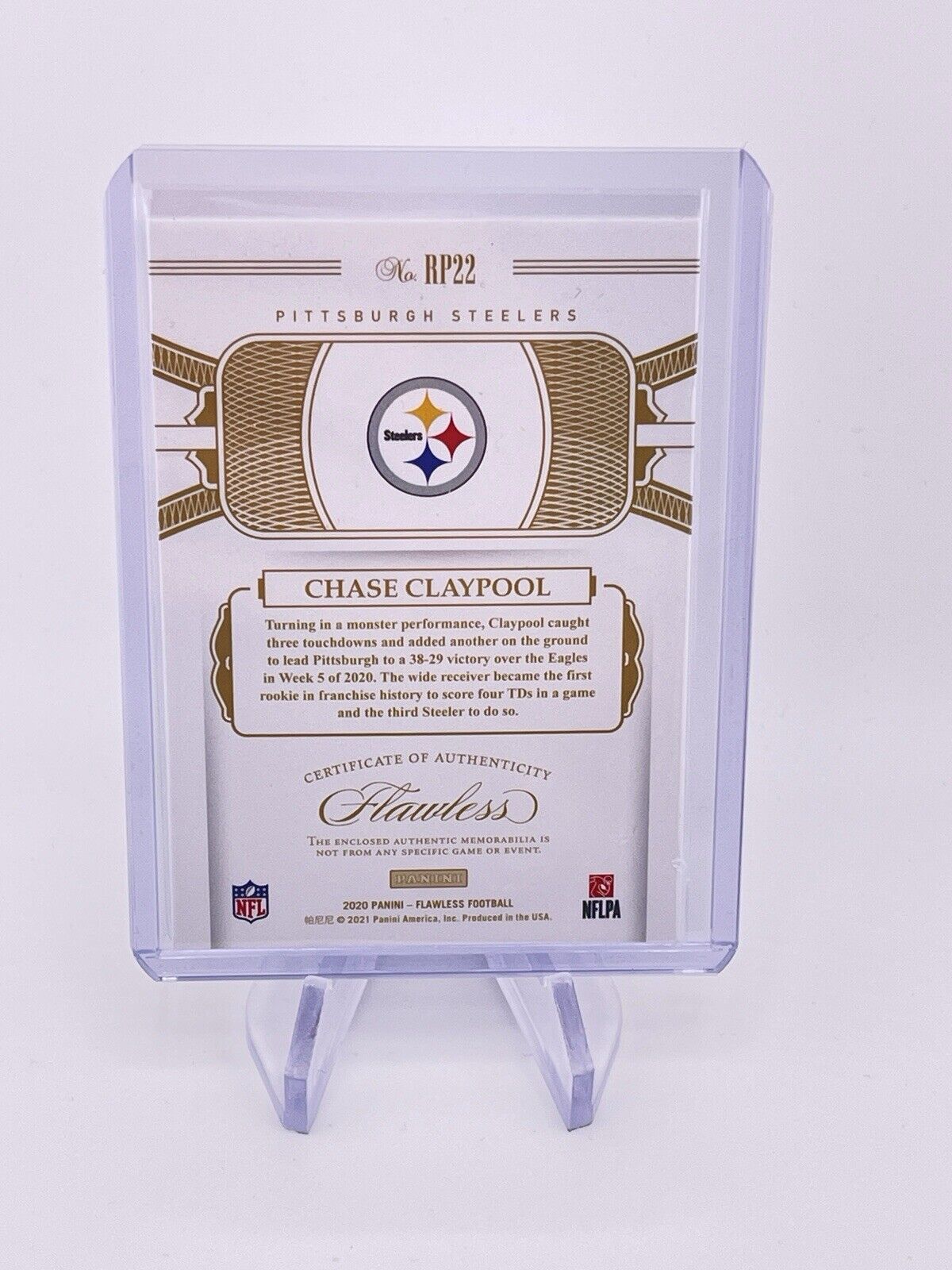 CHASE CLAYPOOL 2020 FLAWLESS JERSEY PATCH SILVER /20 Rookie RC