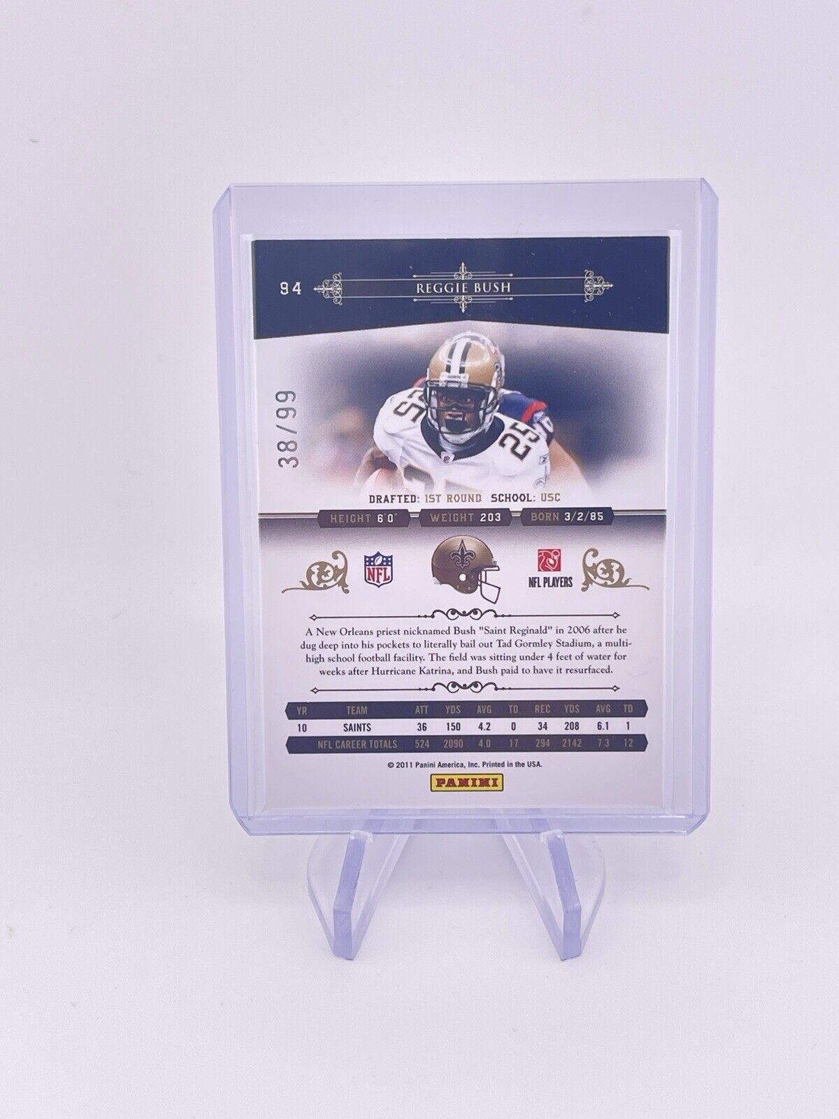 REGGIE BUSH 2011 NATIONAL TREASURES /99 Saints USC Sp SSP Lions Dolphins