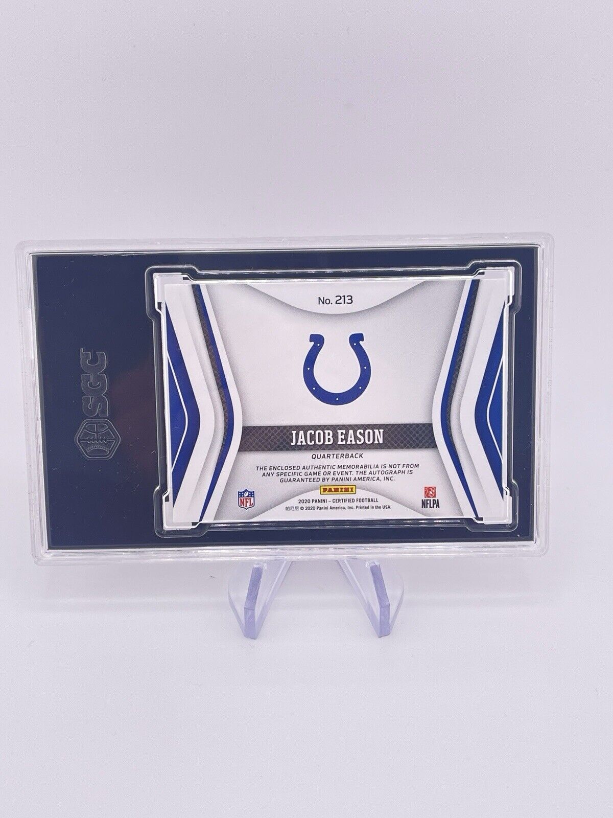 Jacob Eason 2020 Certified /25 Red RPA Jersey Patch Auto Autograph Rookie RC SGC