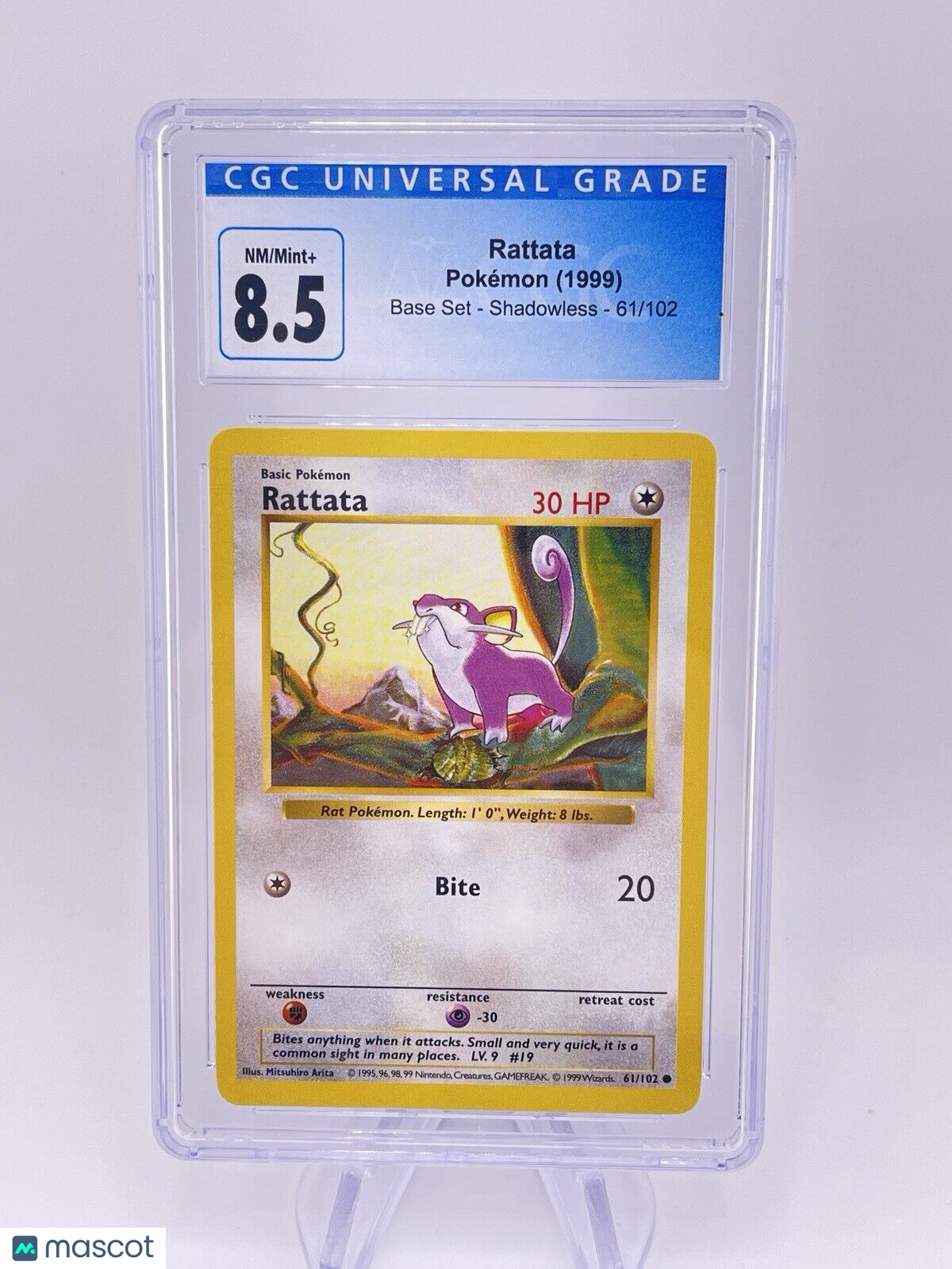 Rattata 1999 CGC 8.5 Pokémon Base Set Shadowless 61/102