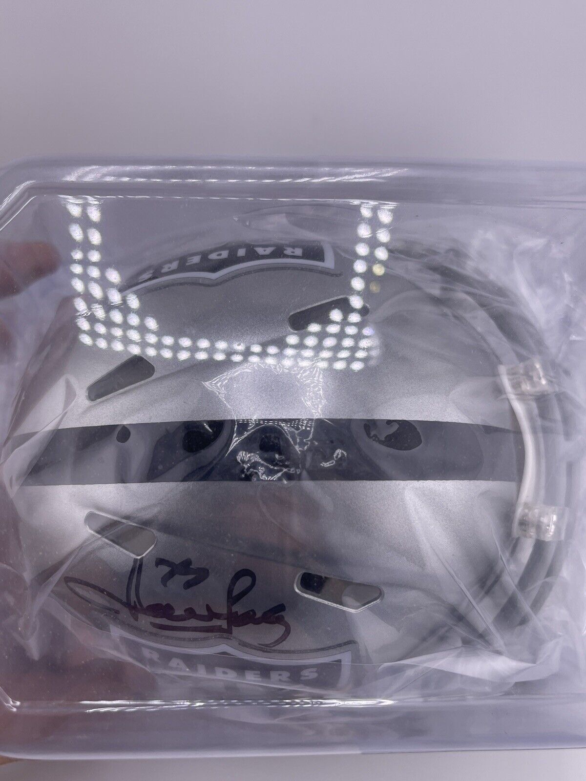 Howie Long Mini Helmet Auto Autograph Flash Alternate Signature Beckett