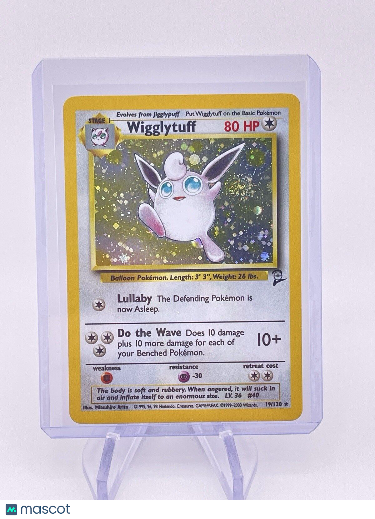 Wigglytuff 19/130 Pokémon Holo Rare Base Set 2
