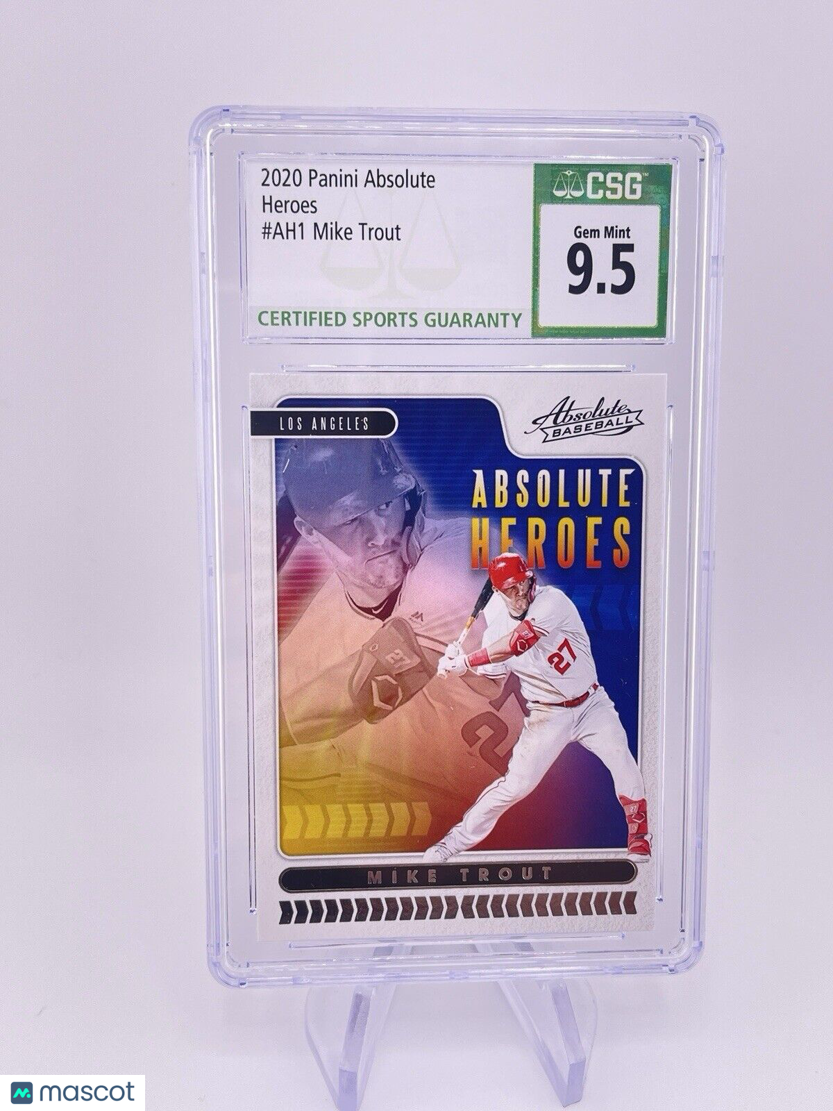 Mike Trout 2020 Panini Absolute Heroes CSG 9.5 Angels