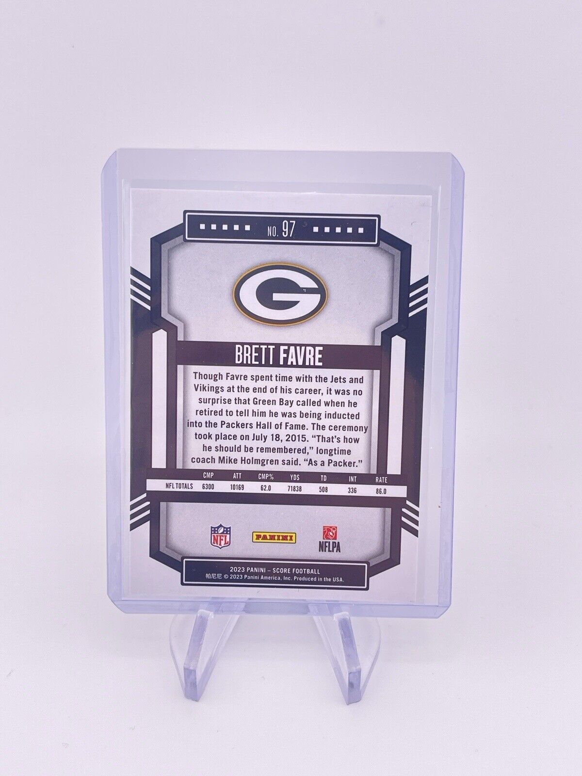 Brett Favre 2023 Panini Score Gold Foil /50 Packers Panini