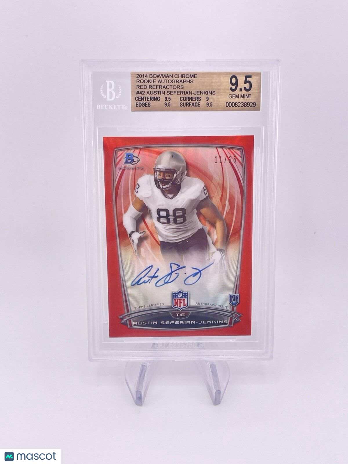 Austin Seferian Jenkins 2014 Bowman Chrome Red Refractor /15 Auto Autograph Rc