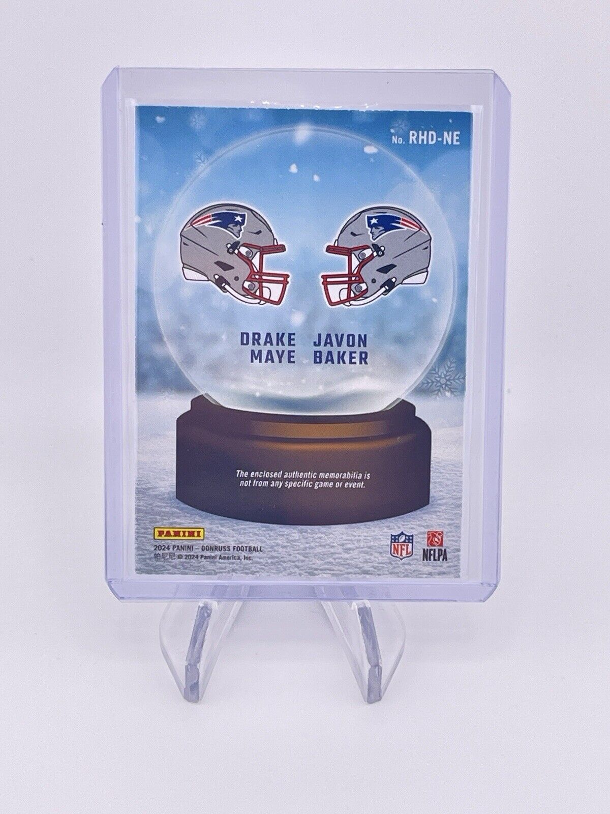 Drake Maye Javon Baker 2024 Donruss Rookie Sweaters Relic Patch Patriots RC
