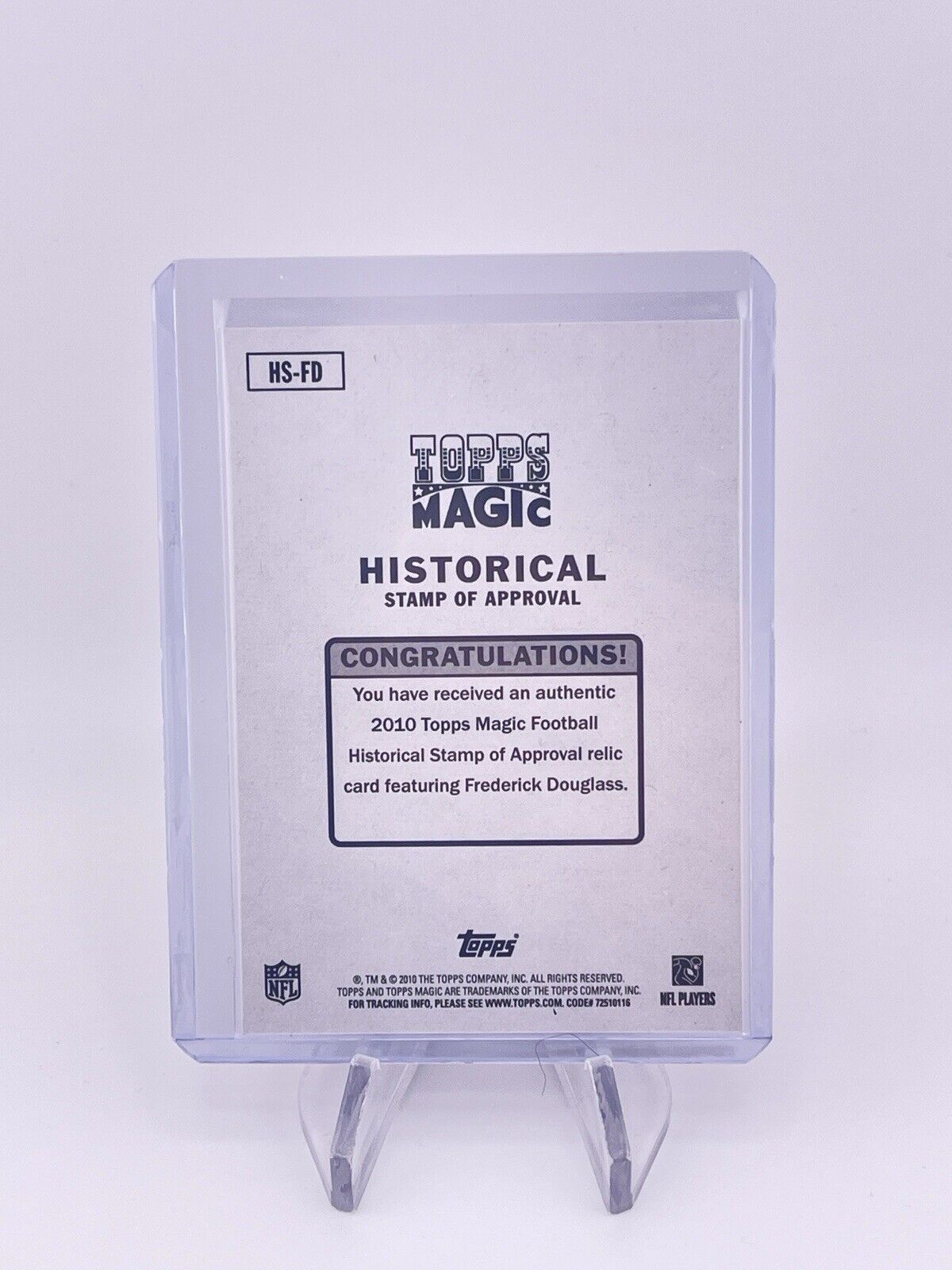 Frederick Douglass 2010 Topps Magic Historical Stamp Of Approval /25