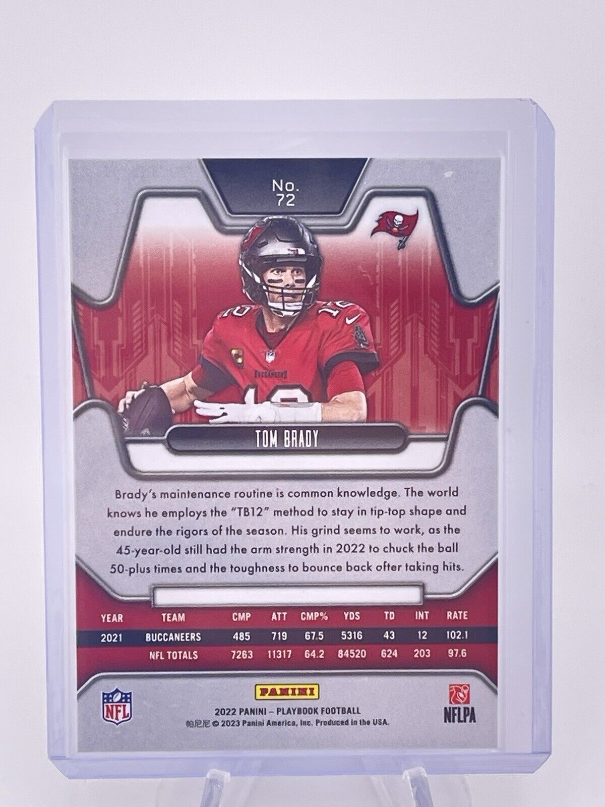Tom Brady 2022 Playbook Sapphire Platinum Foil /25 Buccaneers