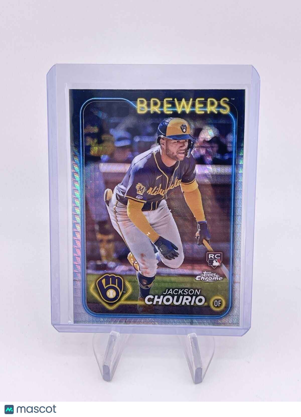 Jackson Chourio 2024 Topps Chrome Prism Refractor RC Rookie Brewers