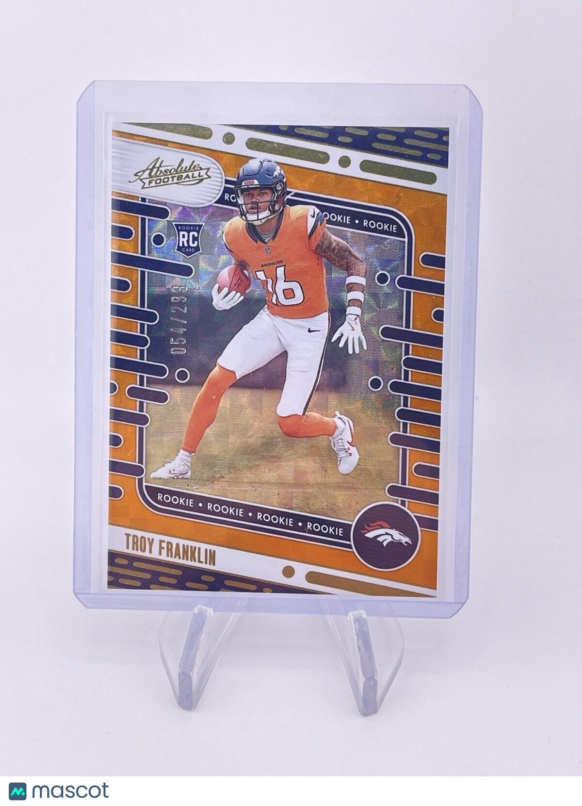 Troy Franklin Absolute Orange Foil SP Numbered /299 Rookie RC