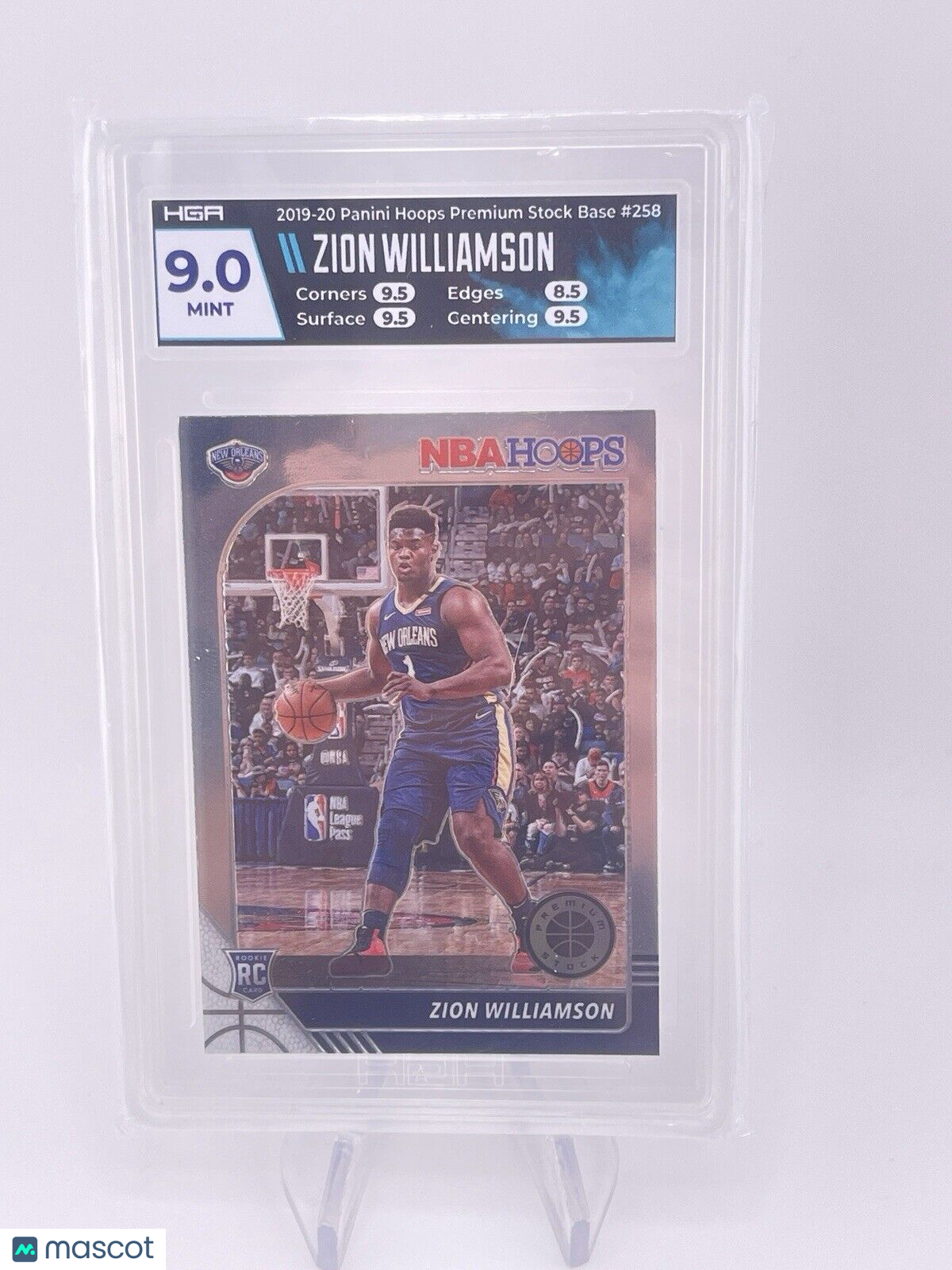 Zion Williamson 2019 Hoops Premium Stock #258. Pelicans RC Rookie PSA 9 MINT