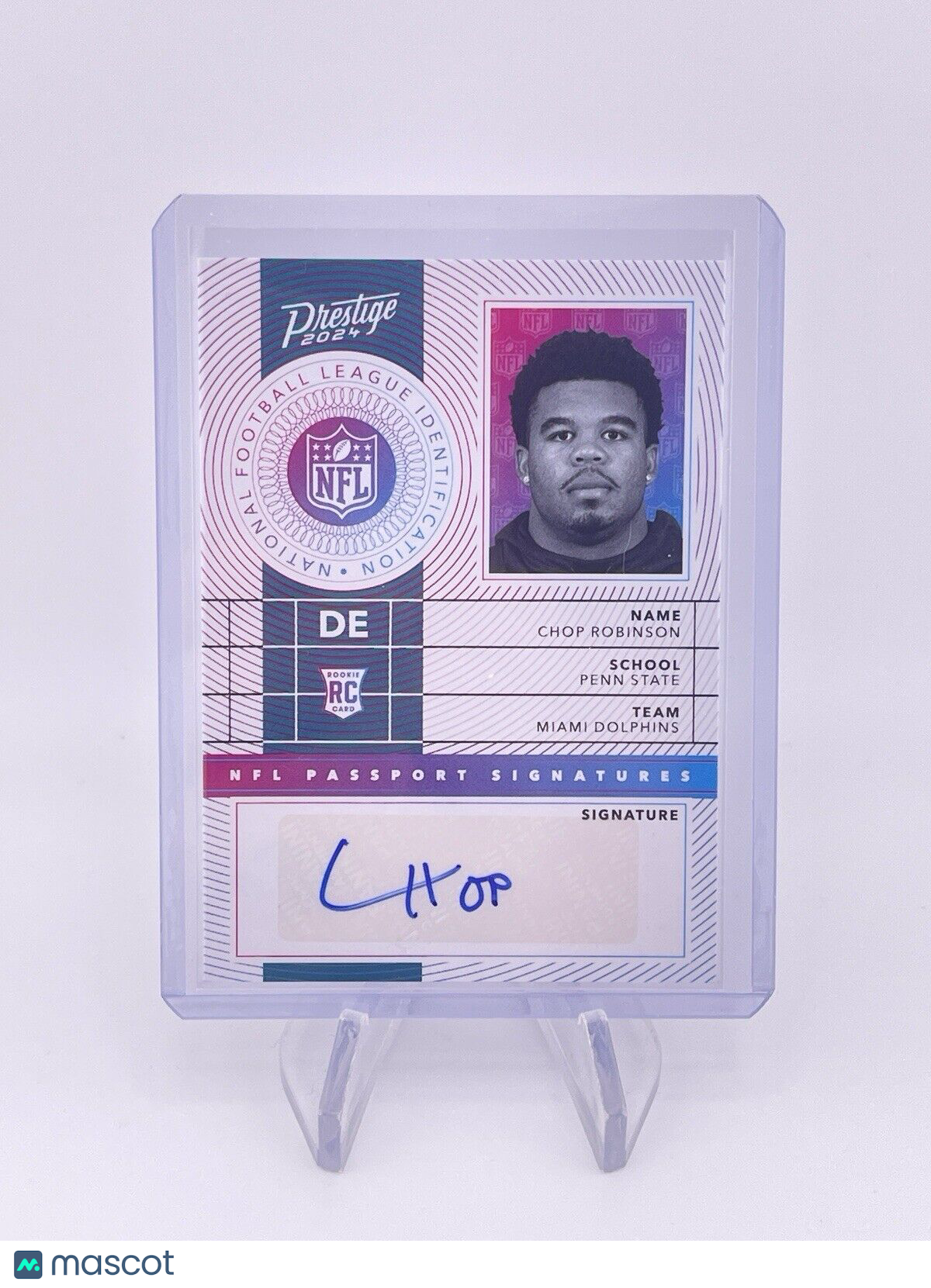 Chop Robinson 2024 Prestige NFL Passport Signatures Auto Autograph Rookie RC