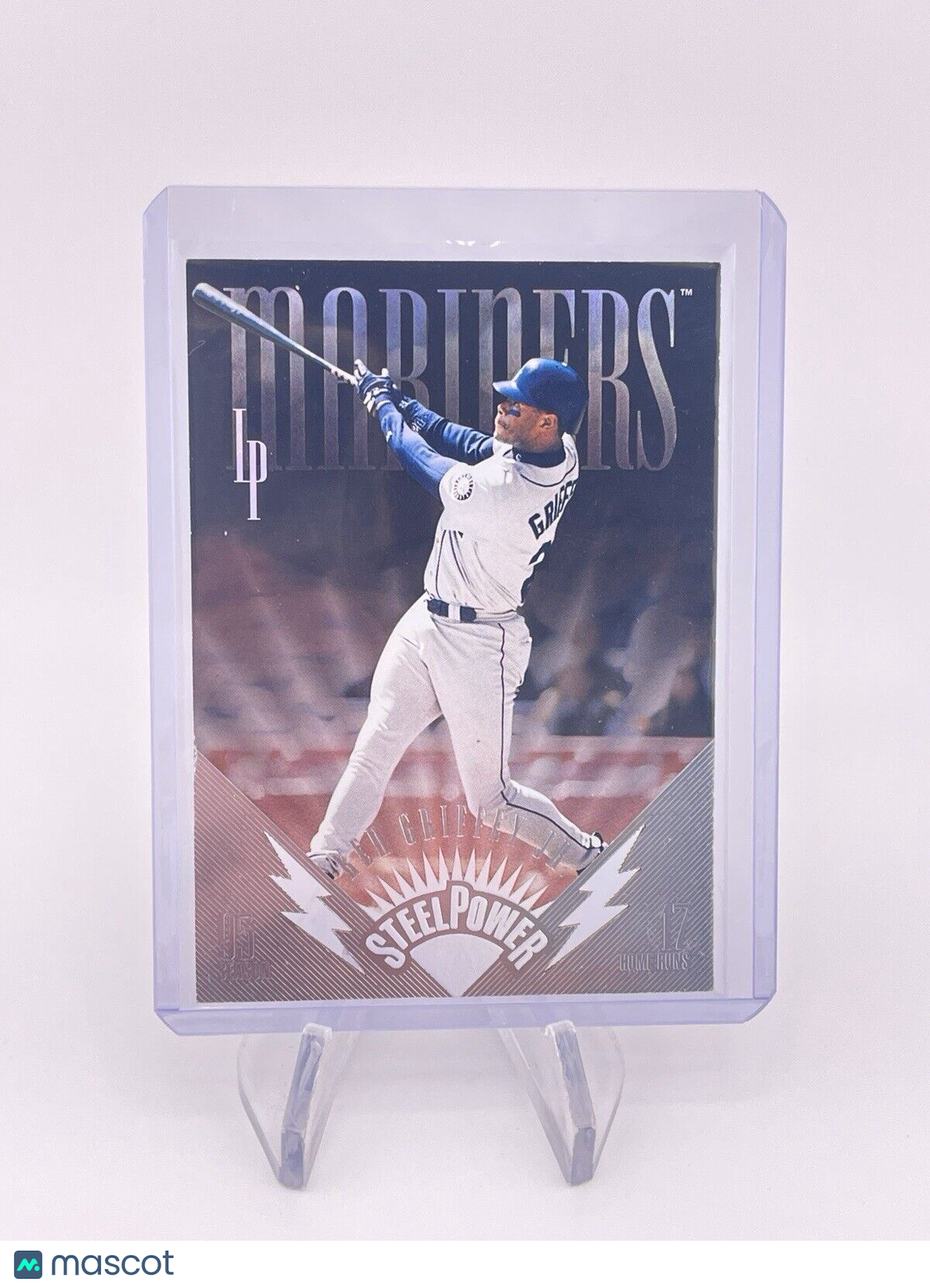 KEN GRIFFEY JR 1996 LEAF PREFERRED STEEL POWER INSERT #d /5000