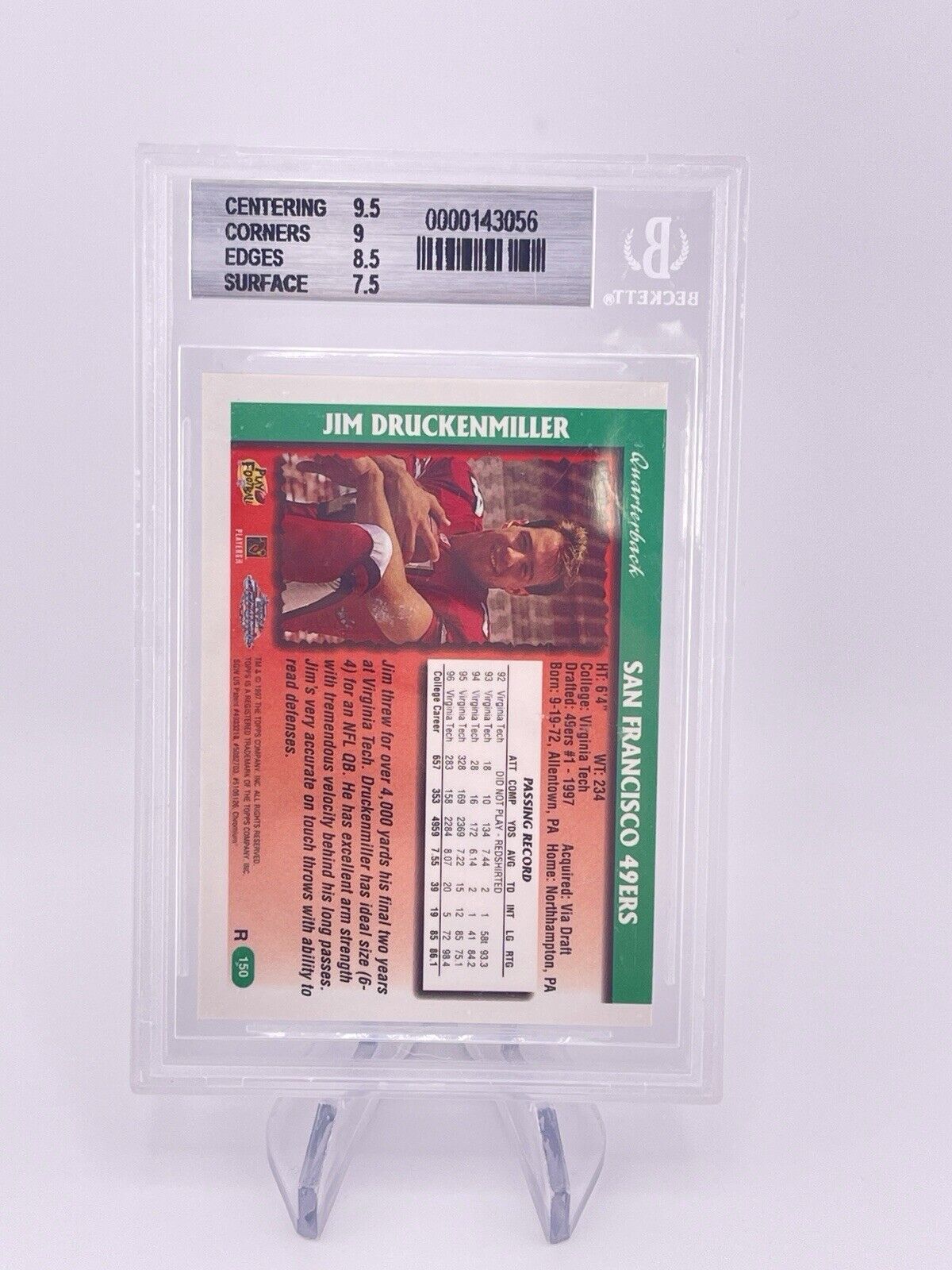 Jim DruckenMiller 1997 Topps Chrome Refractor Rookie RC BGS 8.5