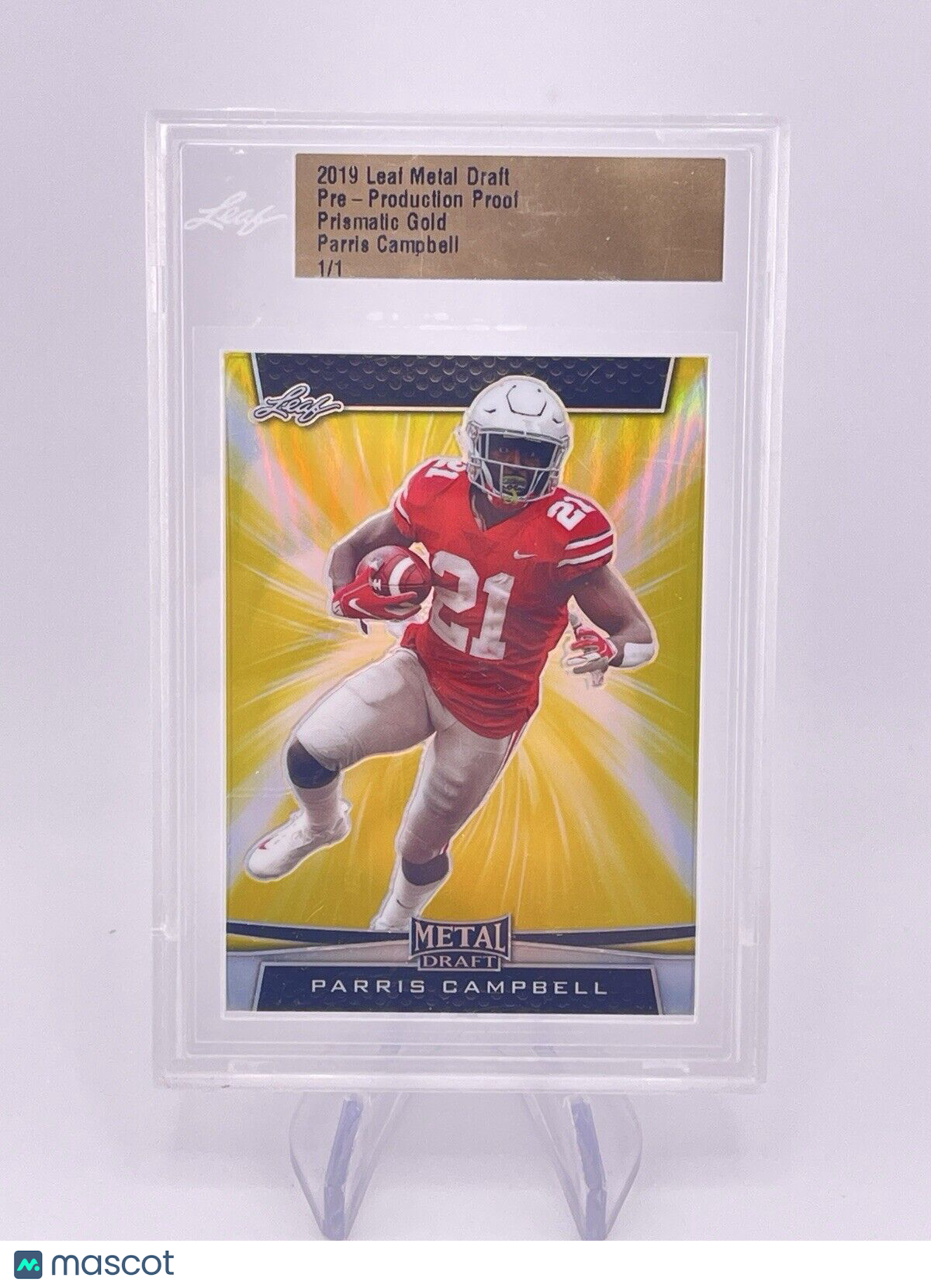 Parris Campbell 2019 Leaf Metal Draft Prismatic Gold 1/1 One Of One