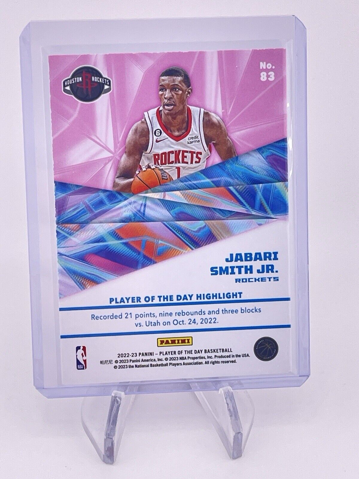 Jabari Smith Jr 2023 Player Of The Rookie RC /199 Rockets