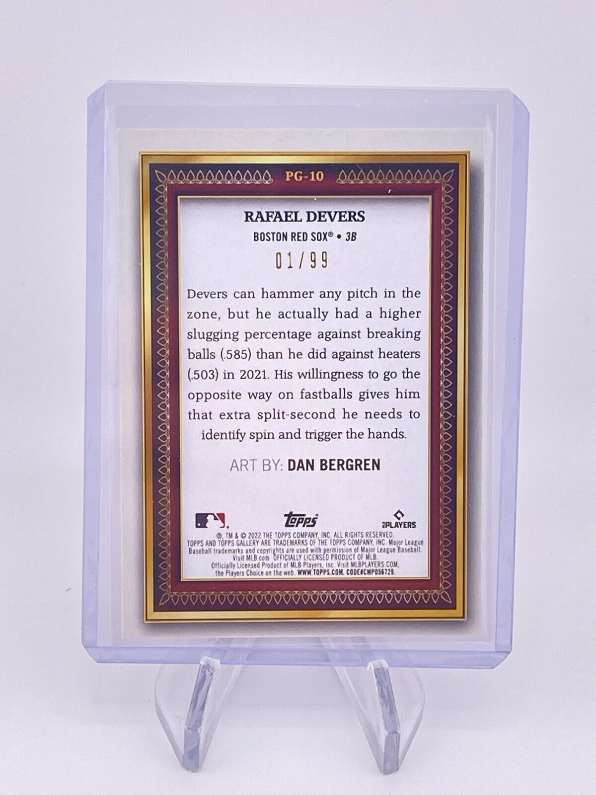Rafael Devers 2022 Topps Gallery Blue 01/99 Boston Red Sox