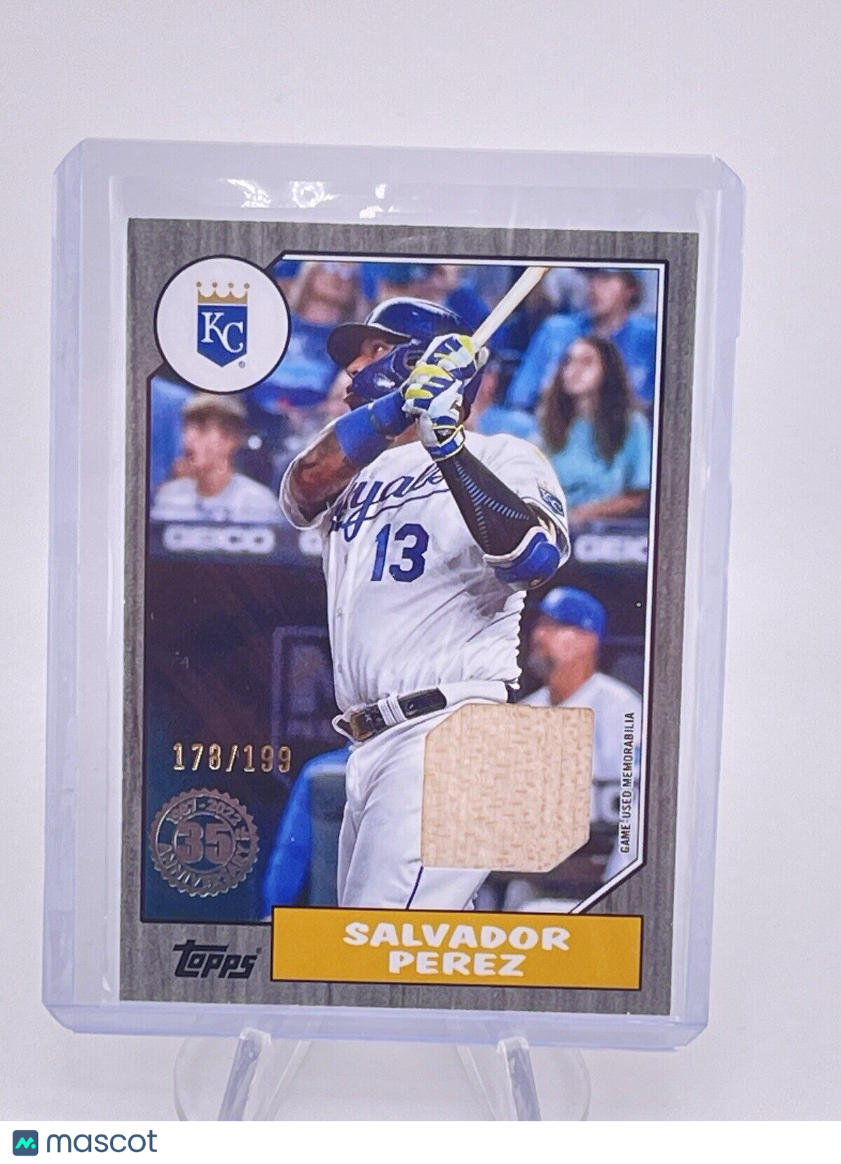 Salvador Perez 2022 Topps 1987 35th Patch Baseball Bat Game Worn Used /199