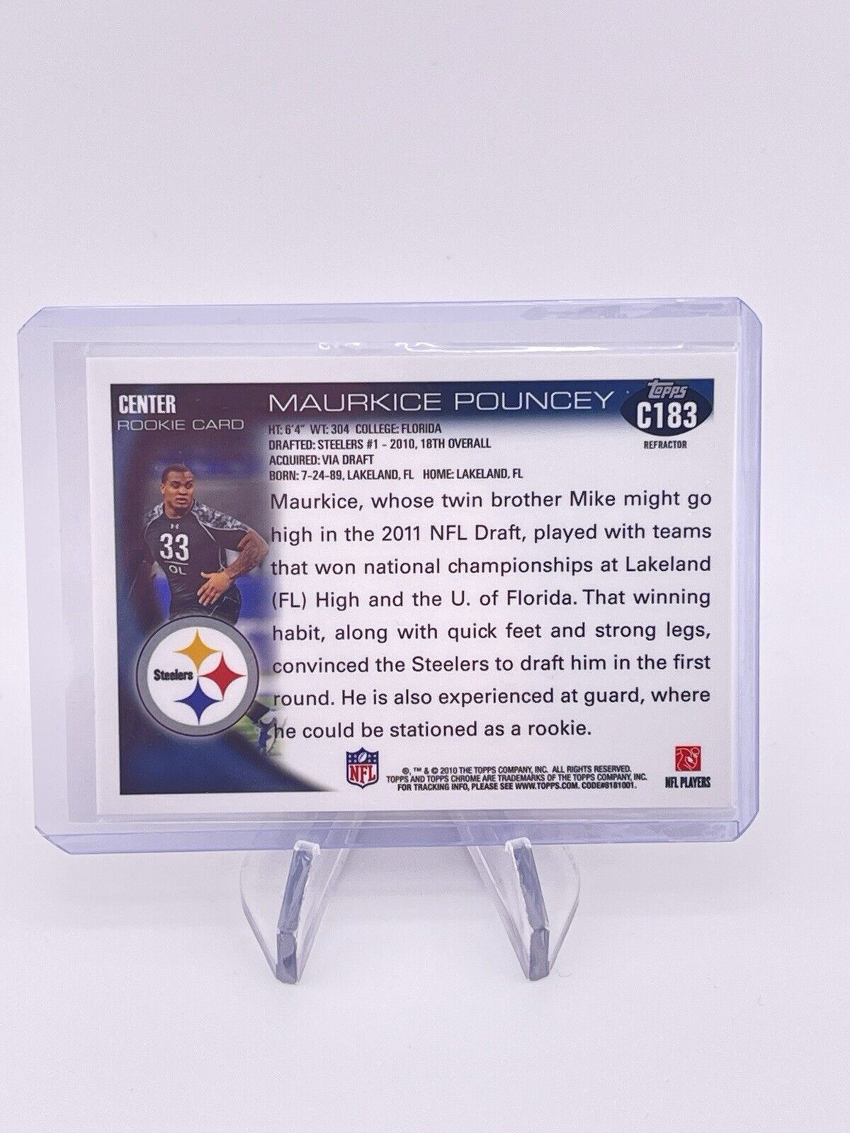 MAURKICE POUNCEY ROOKIE ORANGE REFRACTOR 2010 TOPPS CHROME #C183 RC