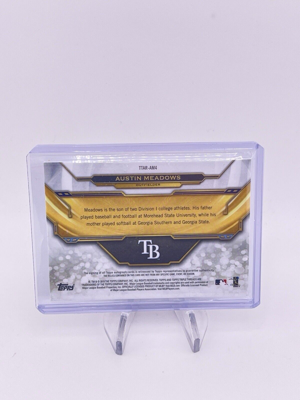 2019 Topps Triple Threads Austin Meadows Triple  Relic AUTO Autograph /9