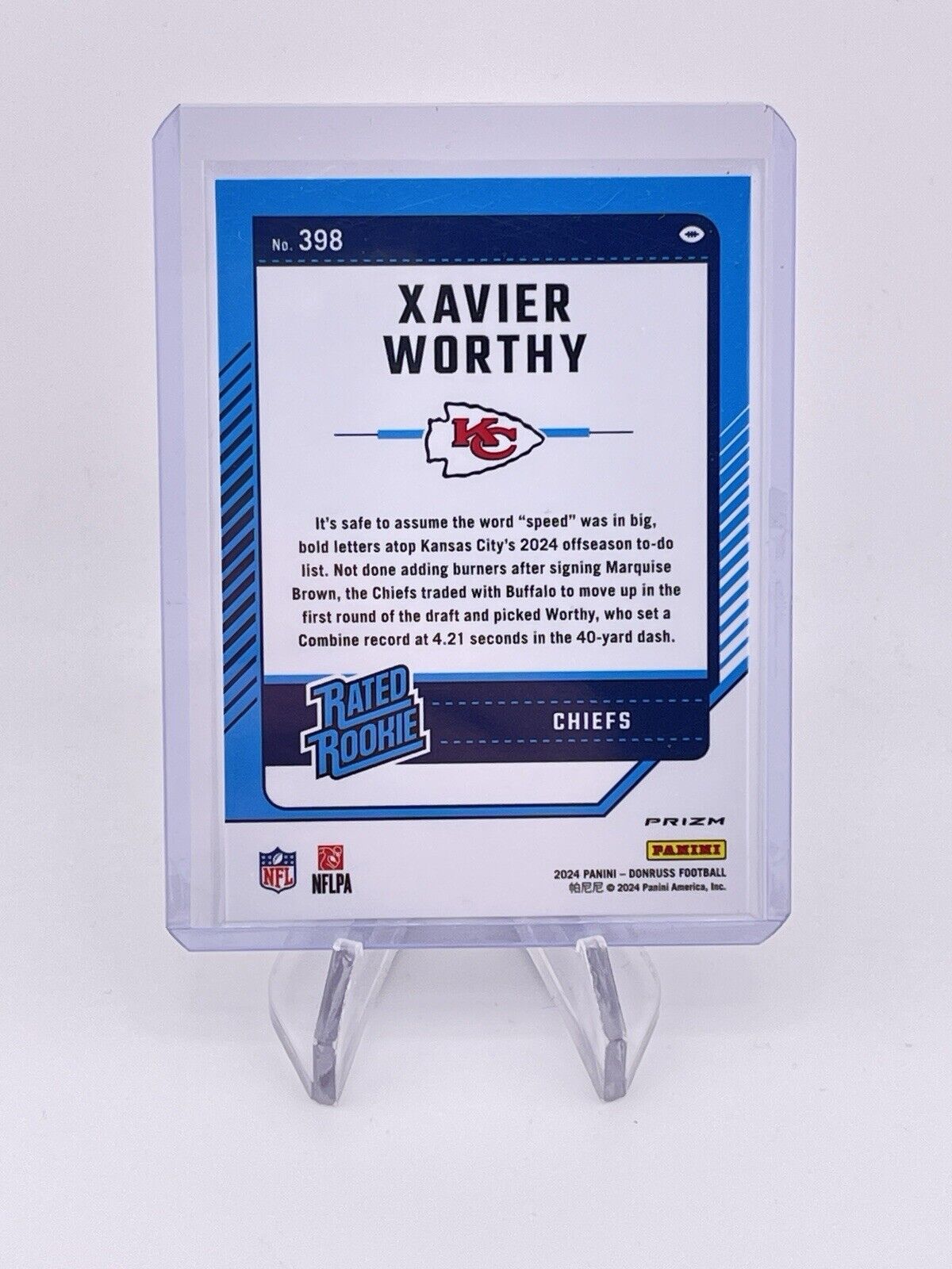 Xavier Worthy 2024 Donruss RC Red Green Optic Prizm Preview Rookie Chiefs