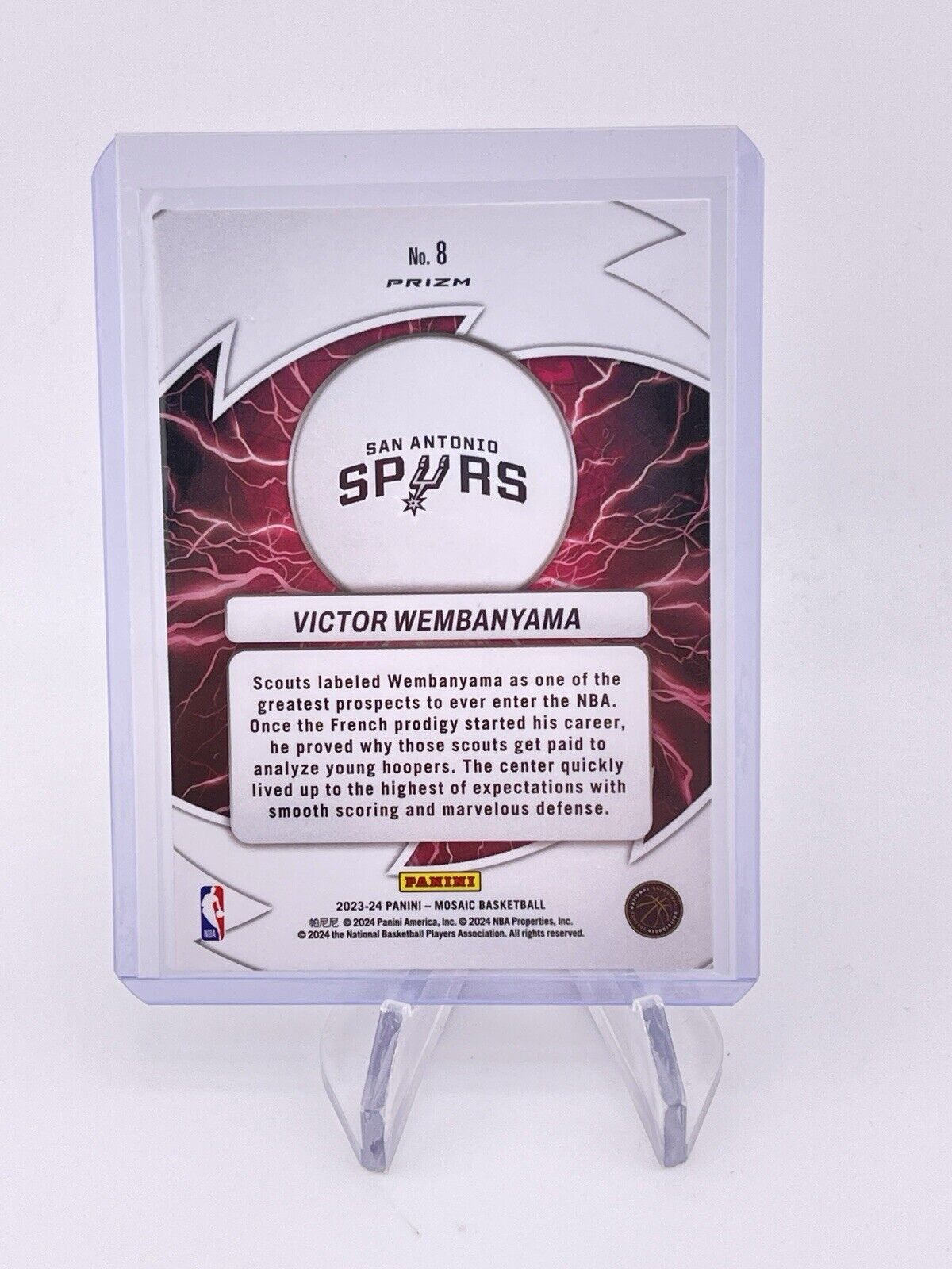 Victor Wembanyama 2023 Mosaic Prizm Green Thunder Road Rookie Prizm RC