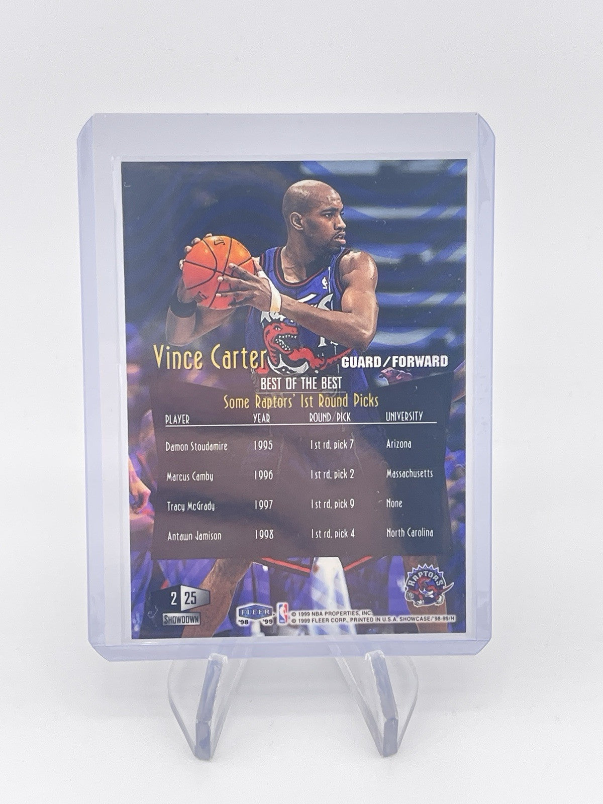 Vince Carter Toronto Raptors 1998-99 Flair Showcase Rookie Card Row 2 #25 (RC)