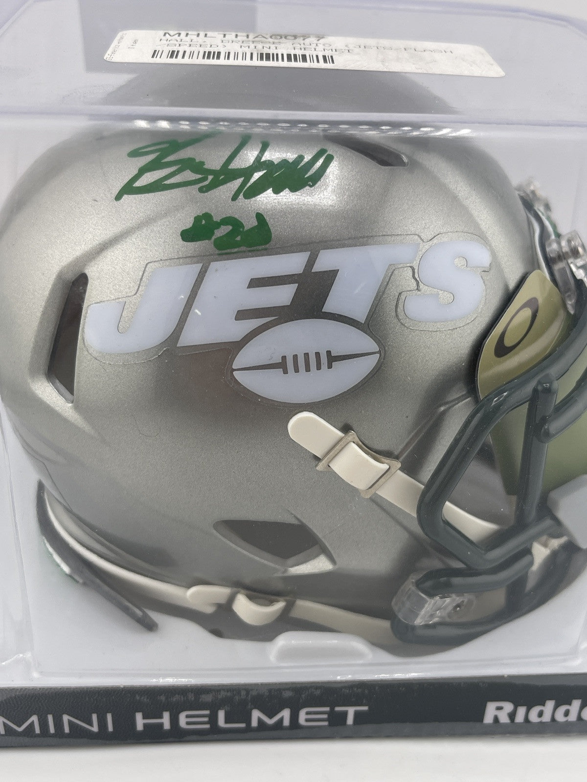 Breece Hall Signed NY Jets Speed Mini Helmet Fanatics Auto Oakley Visor Signed