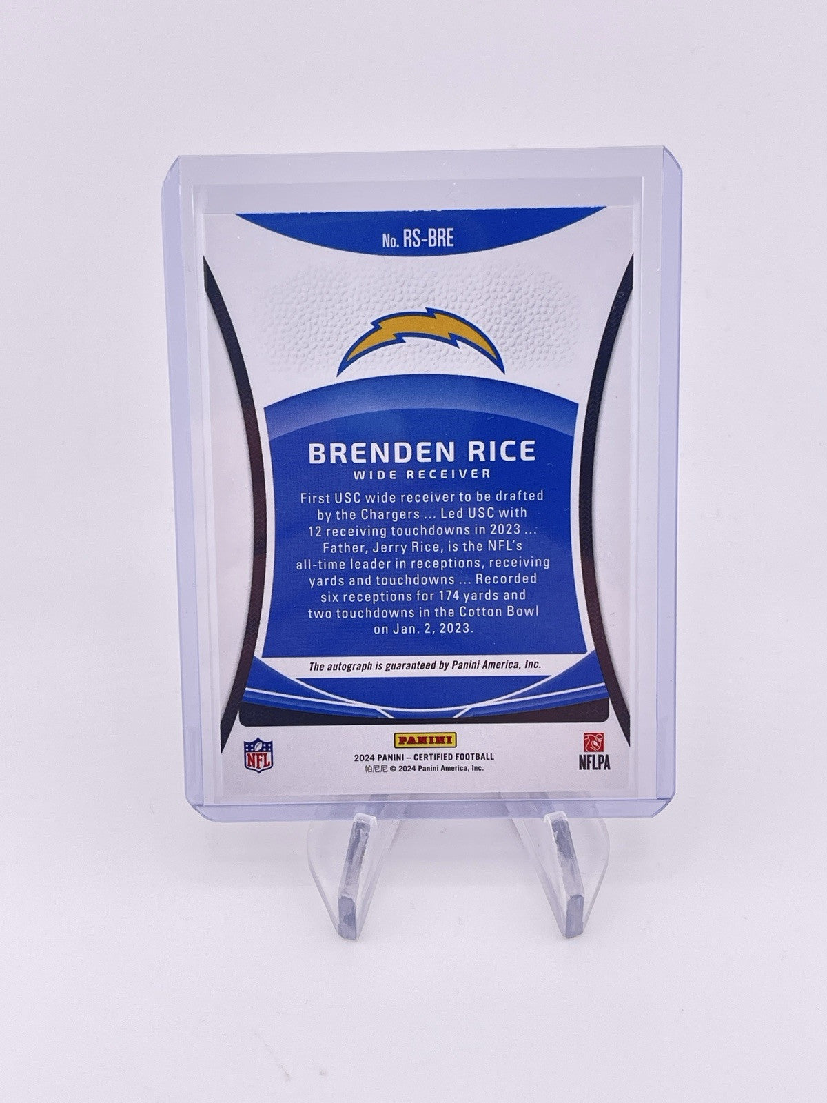 Brenden Rice 2024 Certified Rookie Signatures Mirror Red Auto /99 RC Autograph