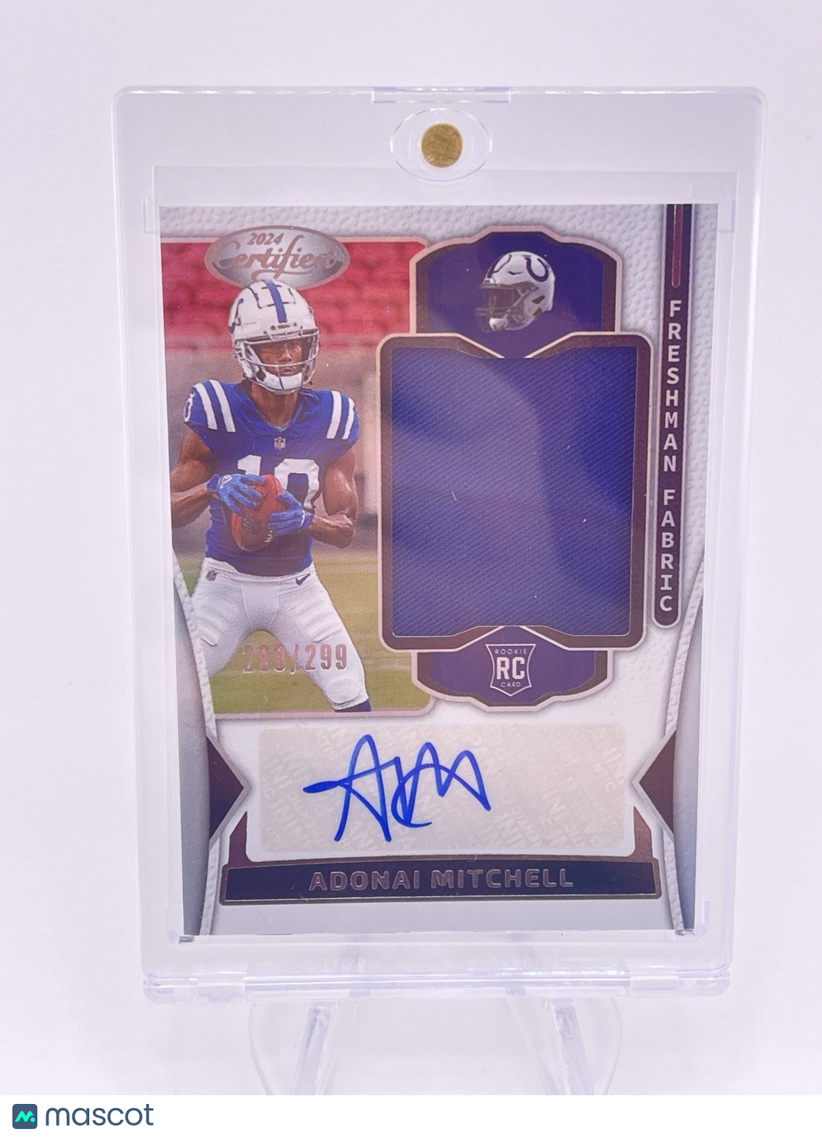 Adonai Mitchell 2024 Certified Rpa Jersey Patch Auto Autograph /299 Rookie RC