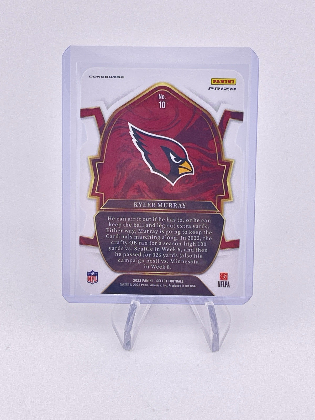 Kyler murray 2022 Concourse Zebra Die Cut Prizm SSP Cardinals Panini