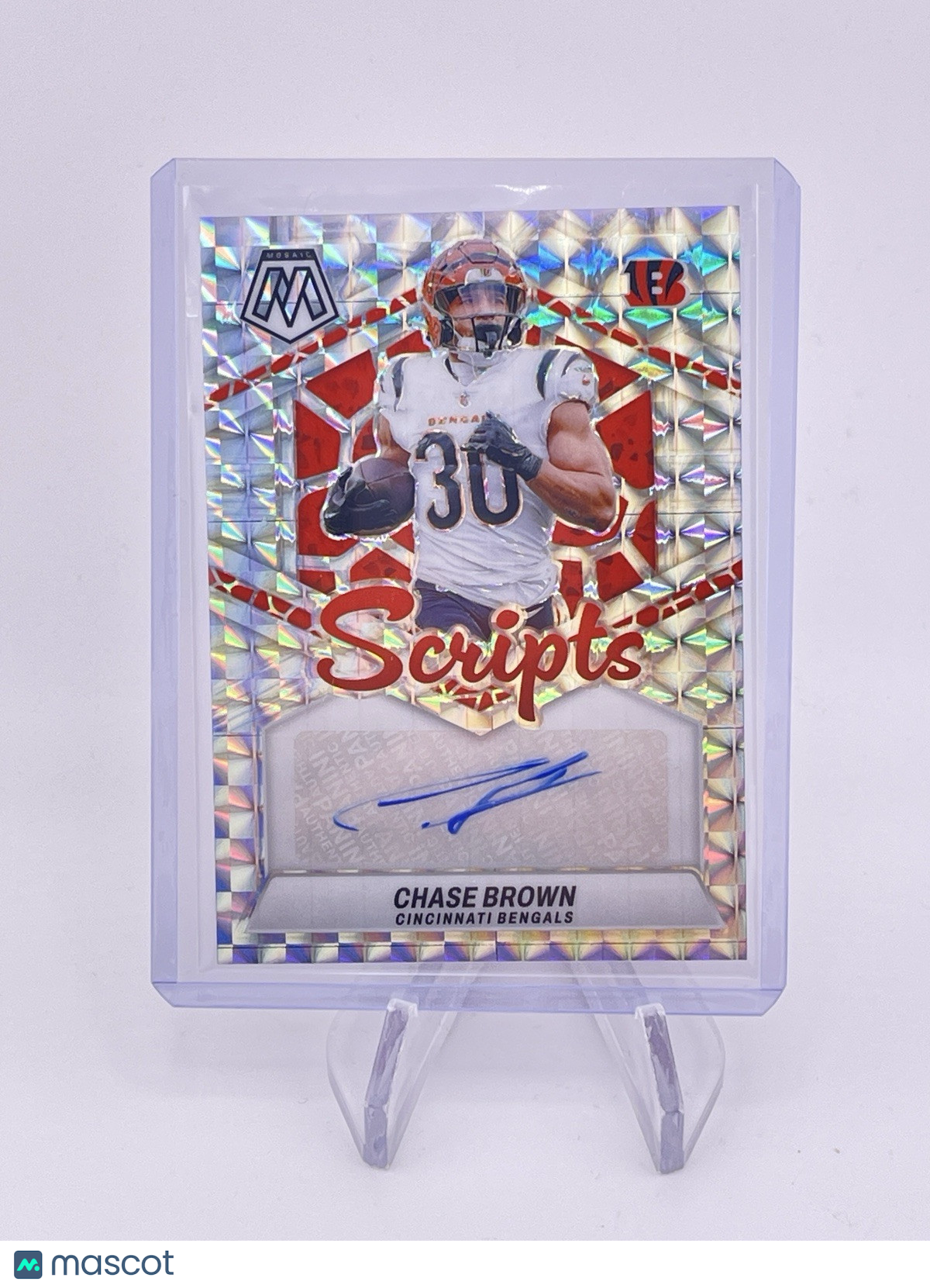 Chase Brown 2024 Mosaic Prizm Silver Auto Autograph Signature Scripts