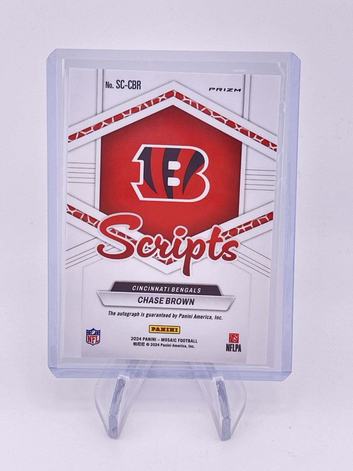 Chase Brown 2024 Mosaic Prizm Silver Auto Autograph Signature Scripts