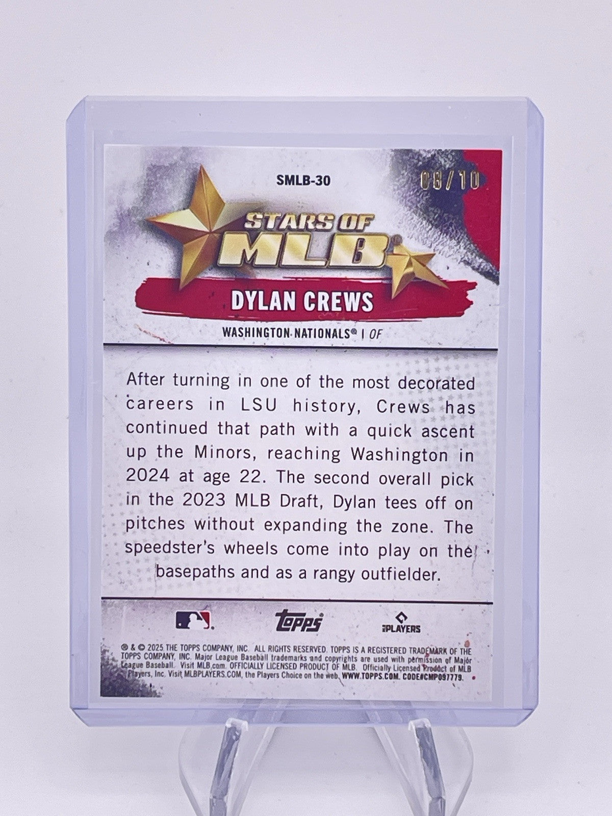 Dylan Crews 2025 Topps Gold Stars Foil /10 Rookie RC SSP Nationals
