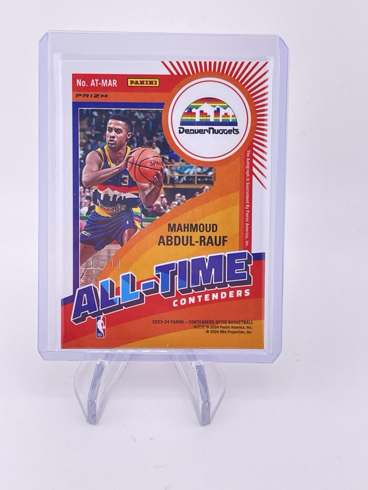 Mahmoud Abdul-Rauf 2023-24 Panini Contenders Optic Auto Autograph Gold Prizm /10