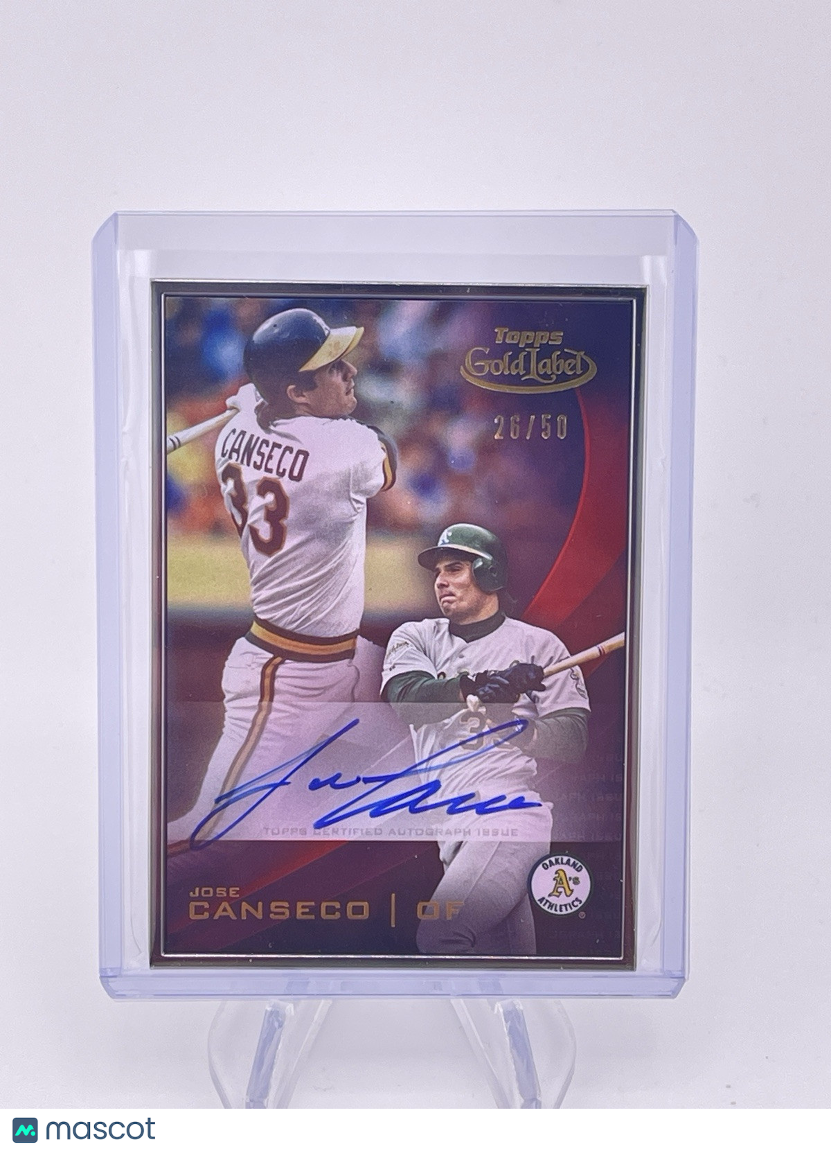 Jose Canseco 2016 Topps Gold Label FRAMED AUTO Autograph /50 Signature Athletics