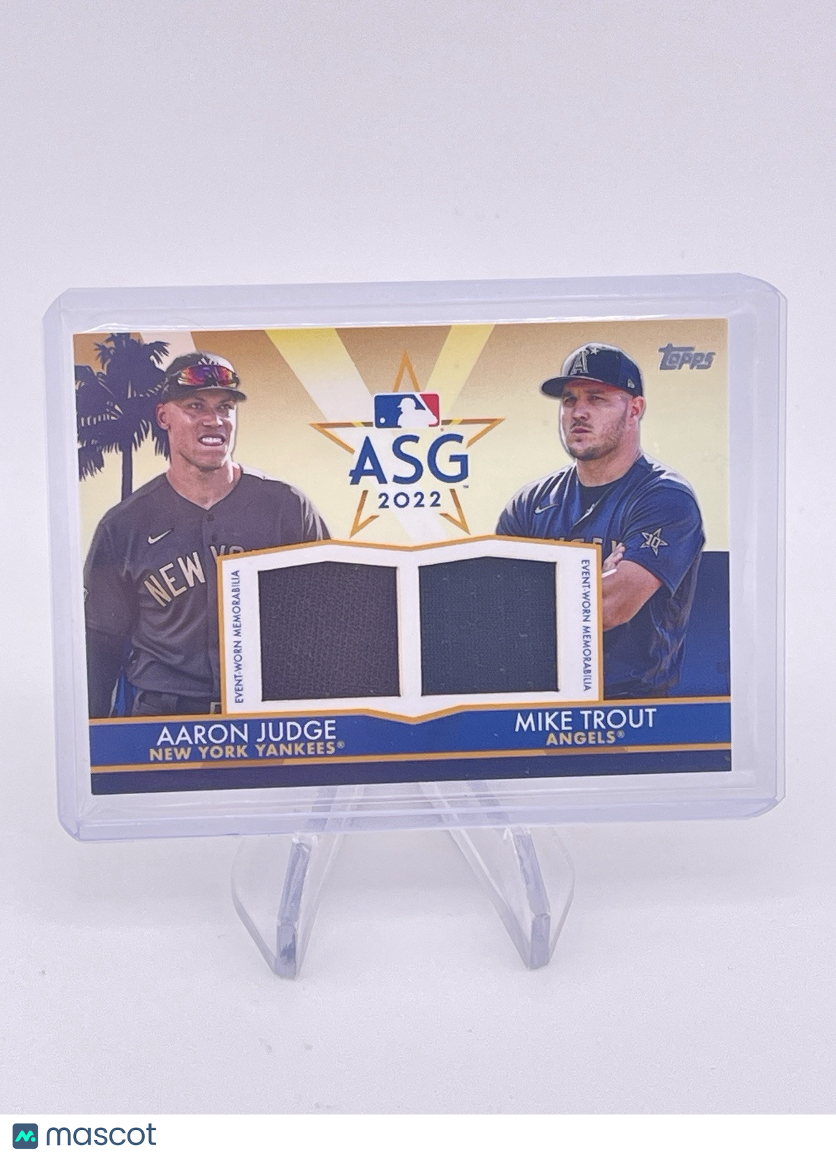 Aaron Judge Mike Trout 2022 Topps Update All Star Game Worn Jersey Patch /25