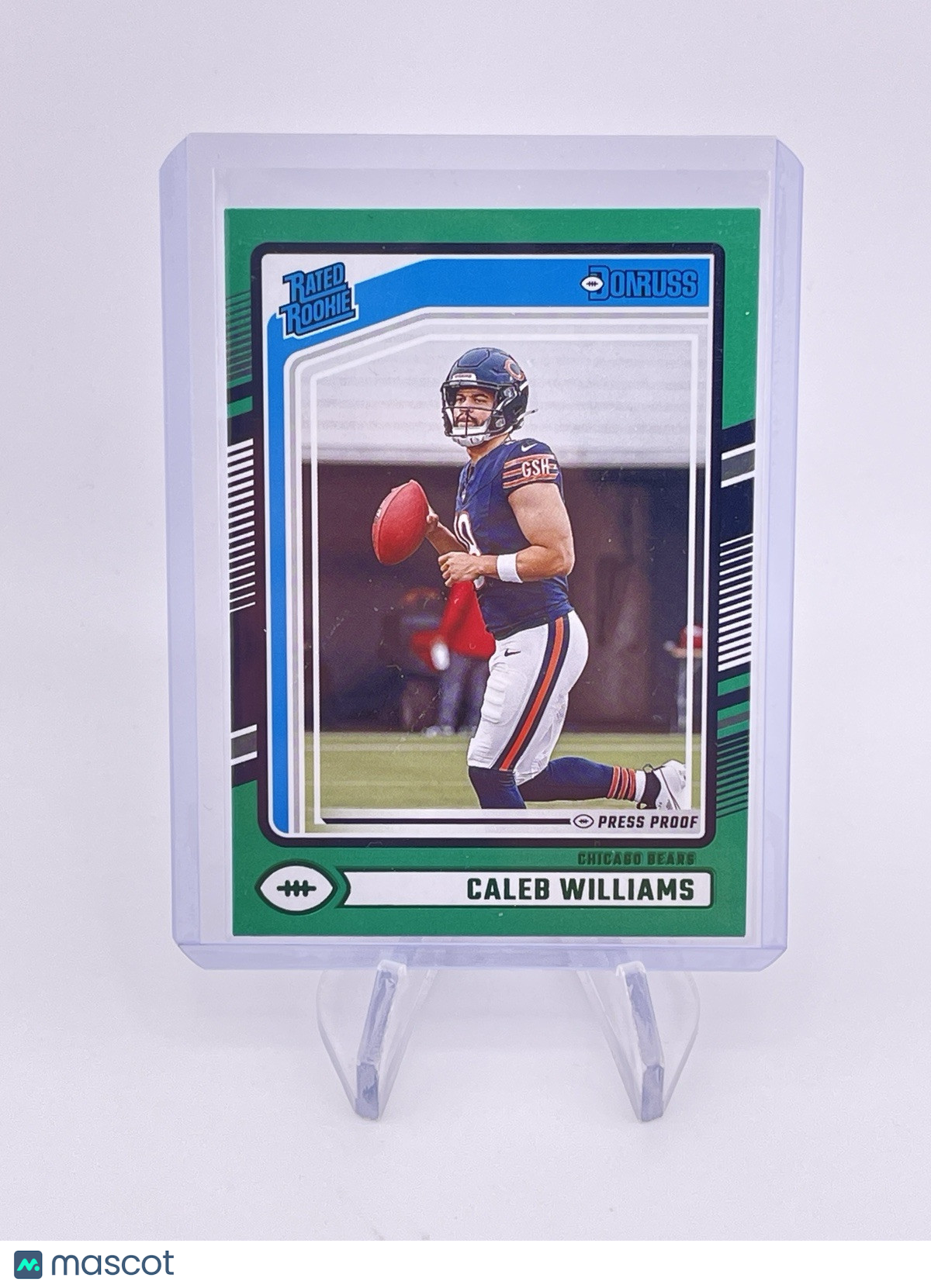 Caleb Williams 2024 Donruss Rated Rookie Green Press Proof RC Bears