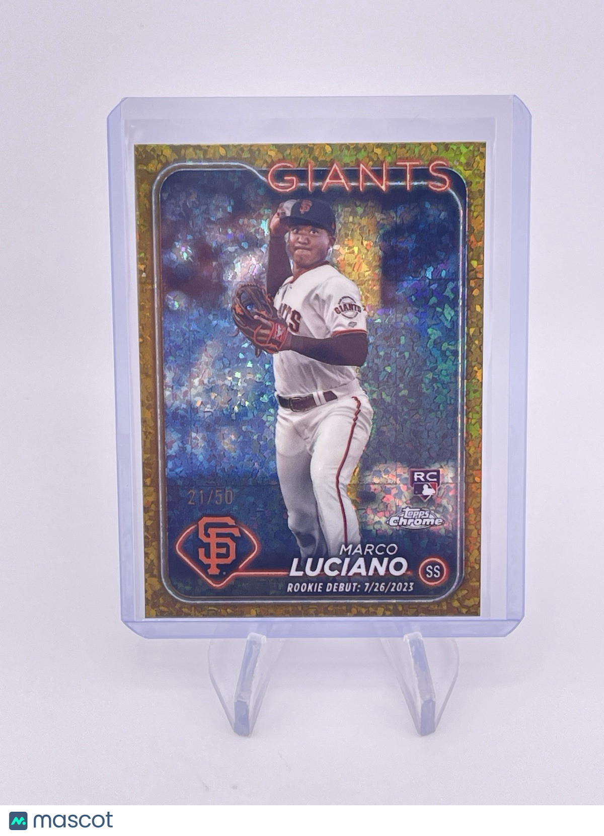 Marco Luciano 2024 Topps Chrome RC Rookie Debut GOLD DIAMOND REFRACTOR /50