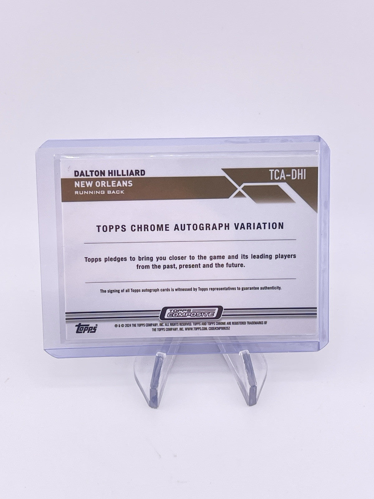 Dalton Hilliard 2024 Topps Chrome Gold Refractor /50 Auto Autograph Signature