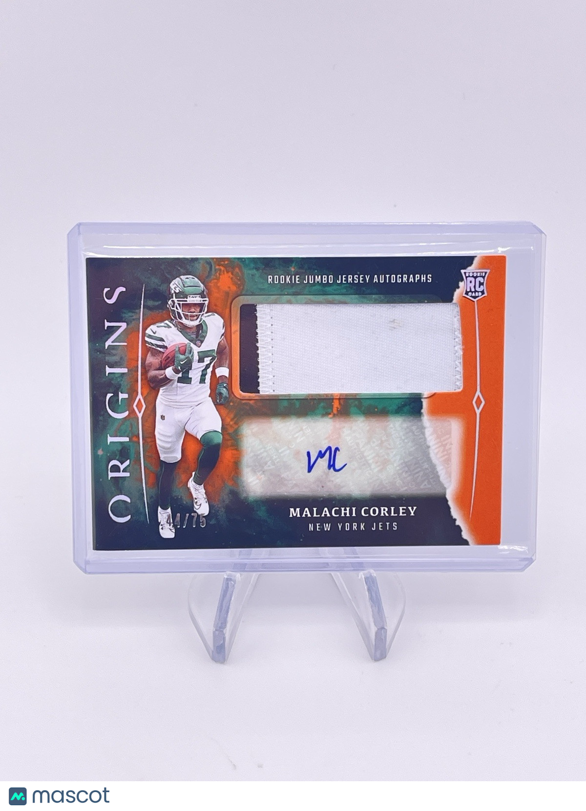 Malachi Corley 2024 Origins Jersey Patch Auto Autograph /75 RPA Rookie Rc